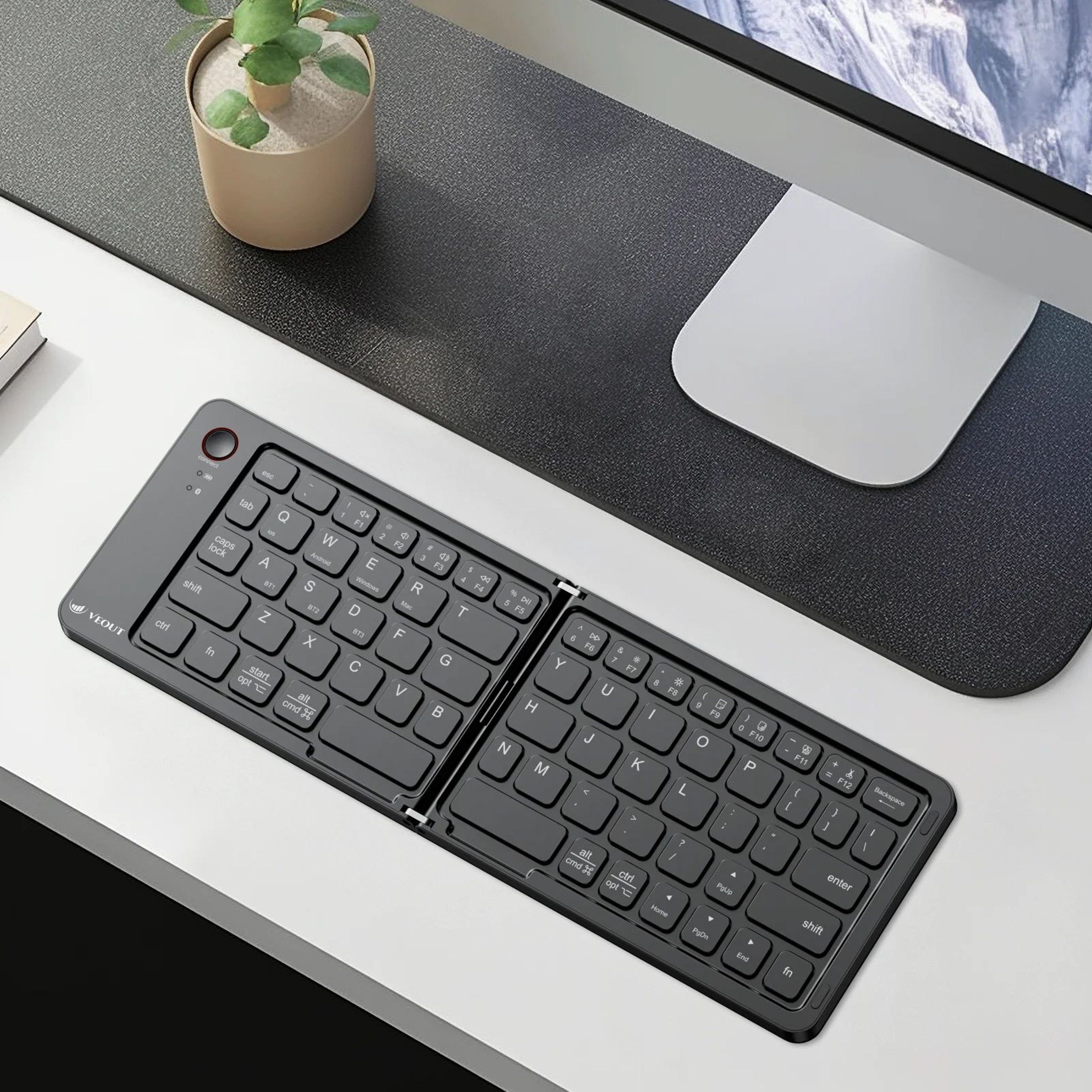 VEOUT E4 Portable Foldable Bluetooth Keyboard For Phone Tablet And Laptop 4