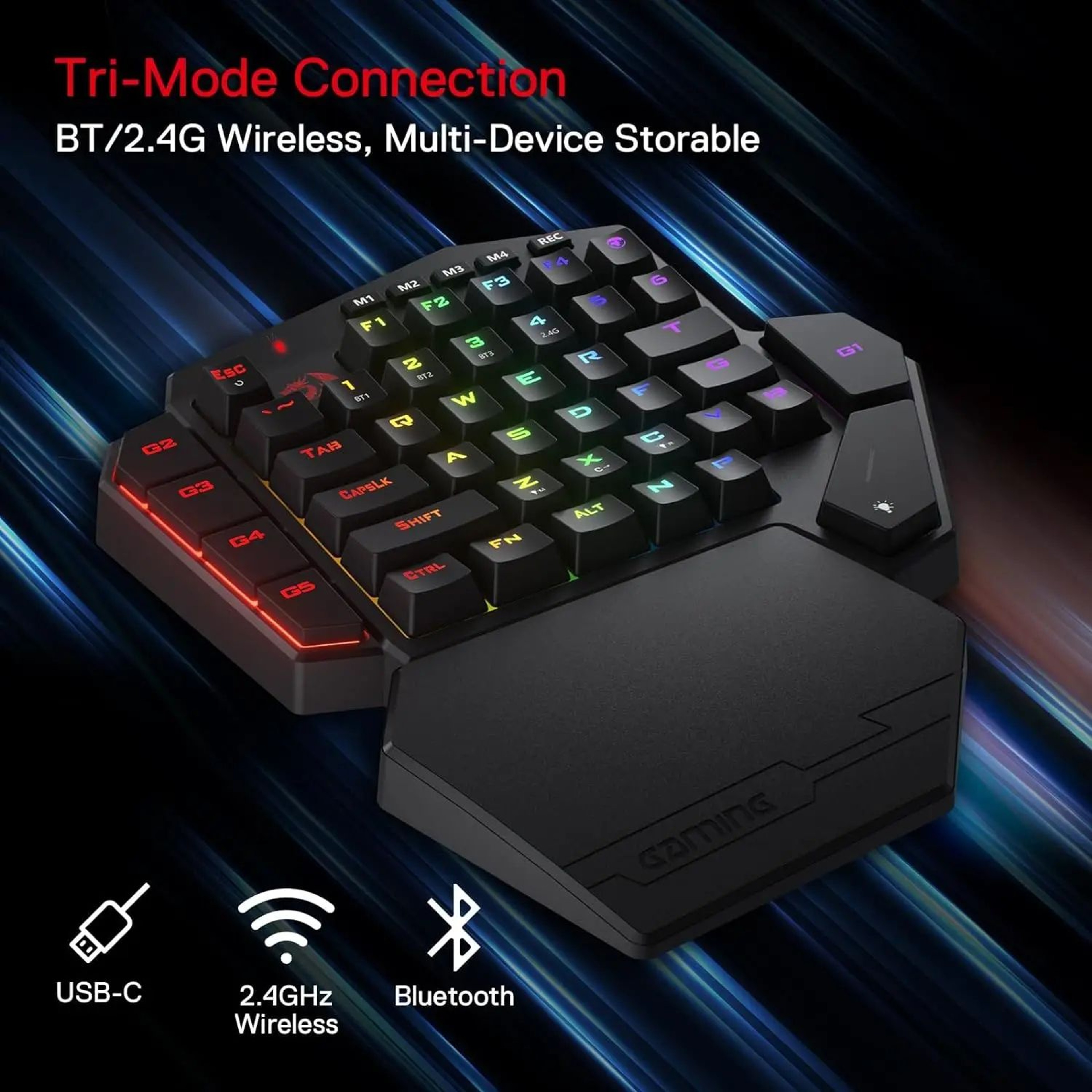Redragon K585 Pro Wireless One Handed Mechanical Gaming Keyboard With RGB 1