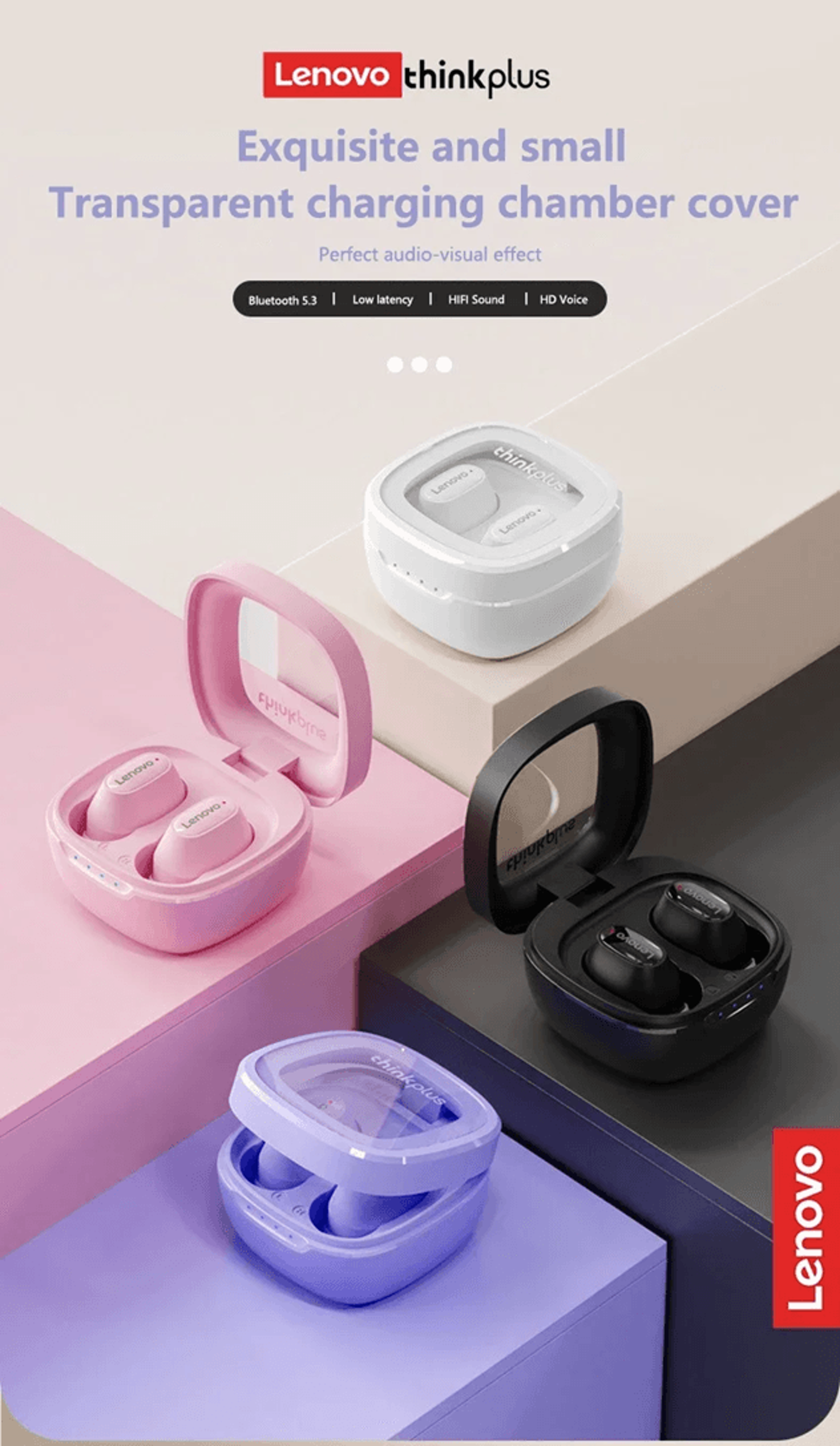 Lenovo XT62 Mini Wireless Bluetooth Earbuds With Noise Reduction And Gaming Mode 0