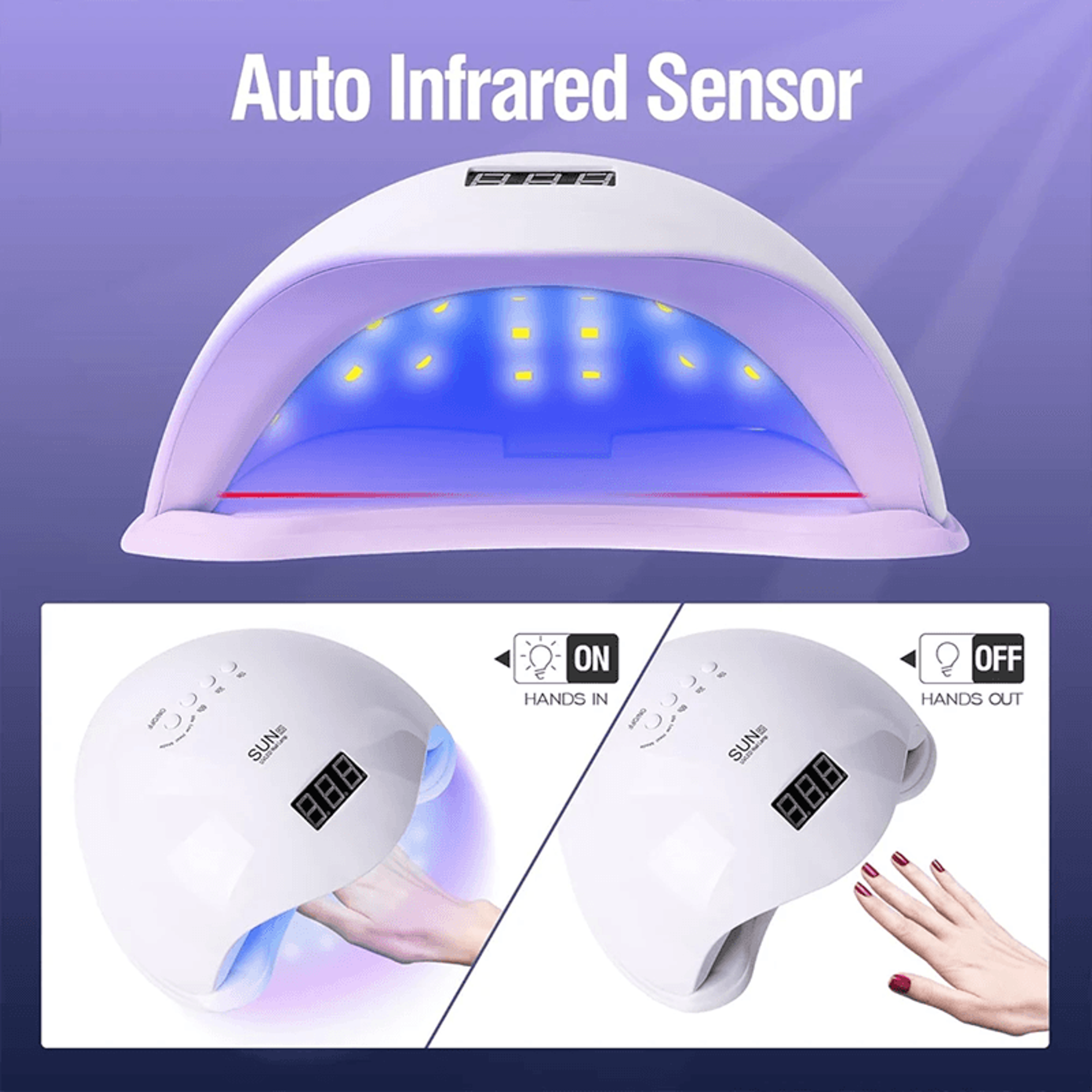 Yikoolin SUN5 48W LED UV Nail Lamp Professional Gel Nail Dryer 1