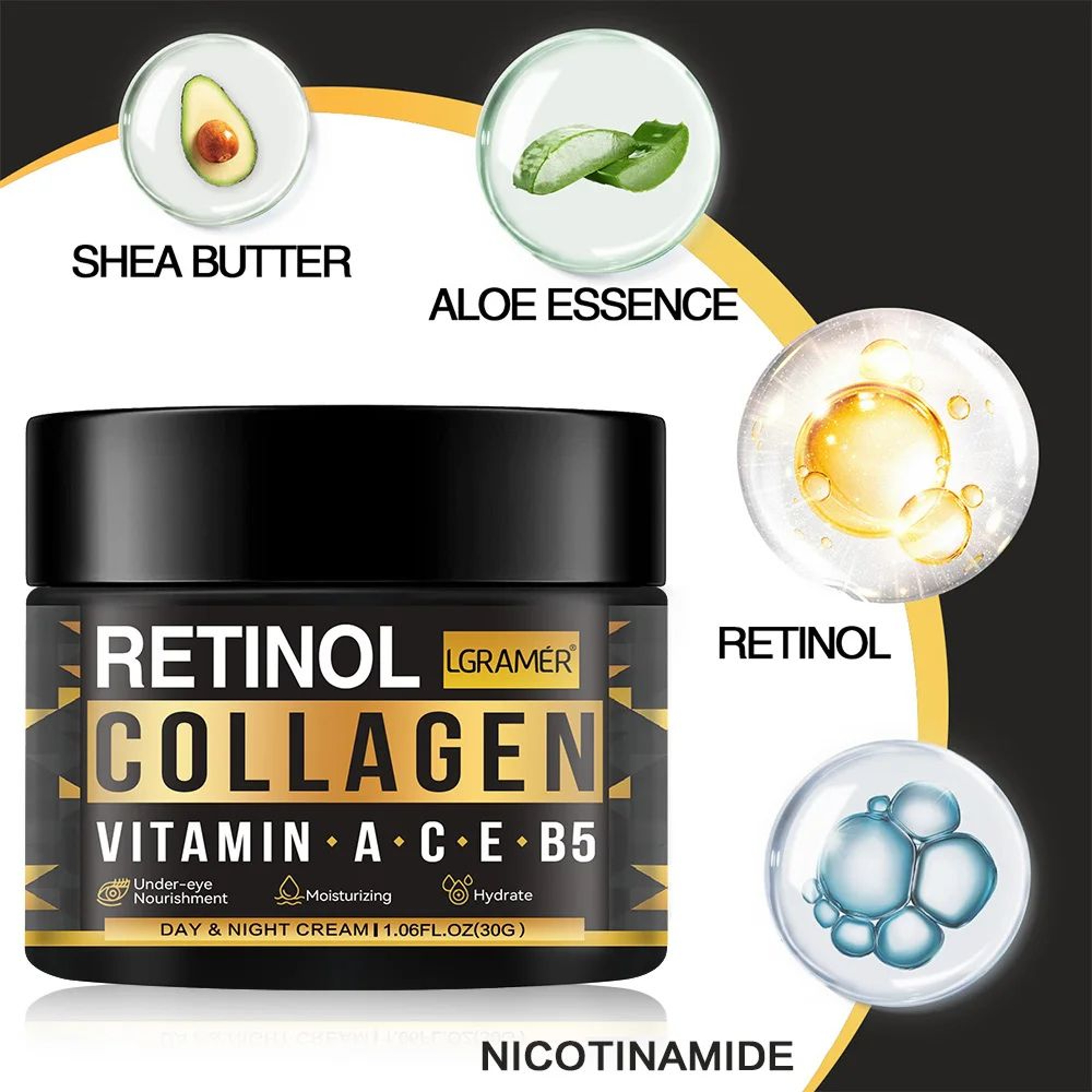 Mens Retinol Collagen Face Cream Anti Aging Moisturizing Skin Care 3