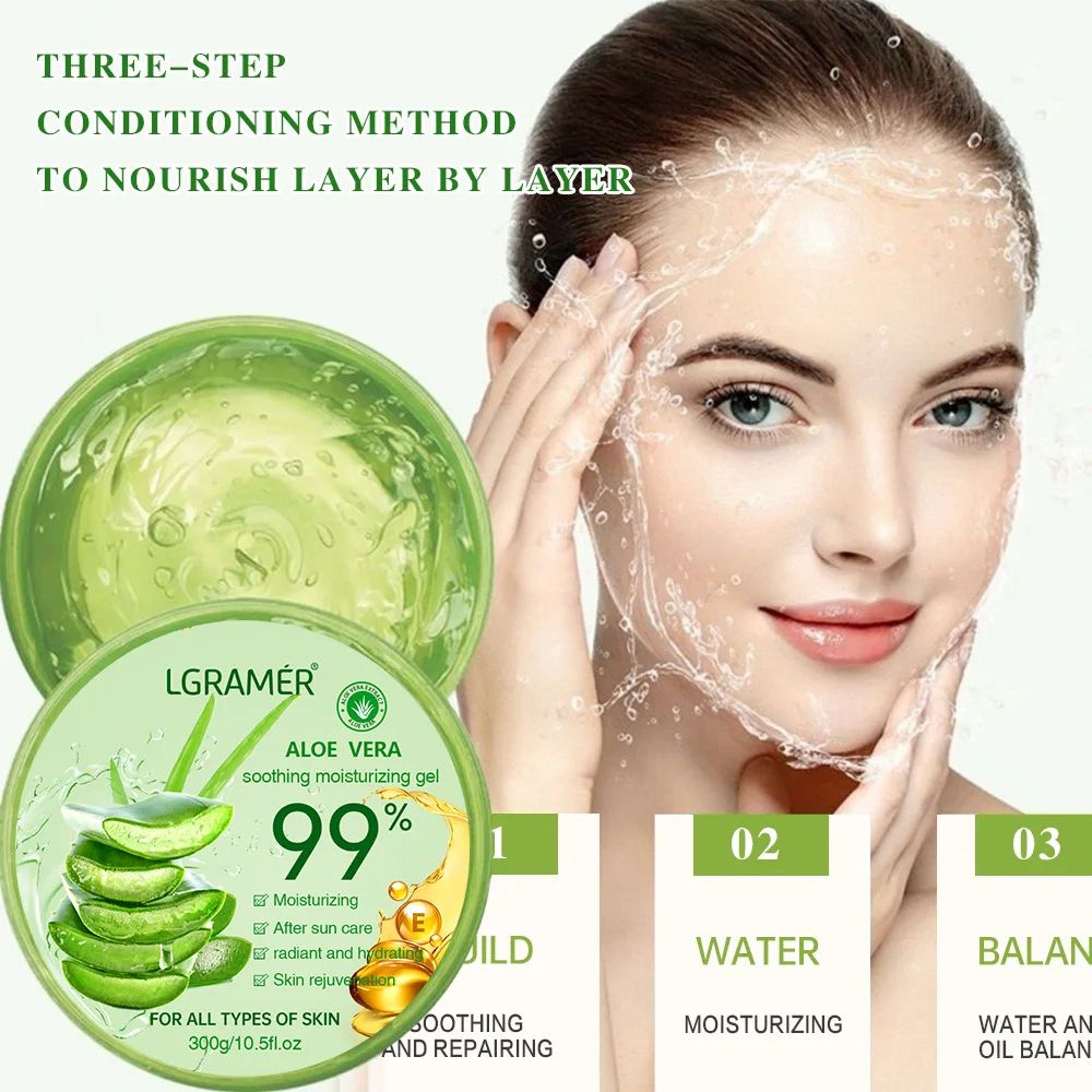 99 Percent Aloe Vera Gel Moisturizing Face And Body Hydrating Skin Care Gel 0