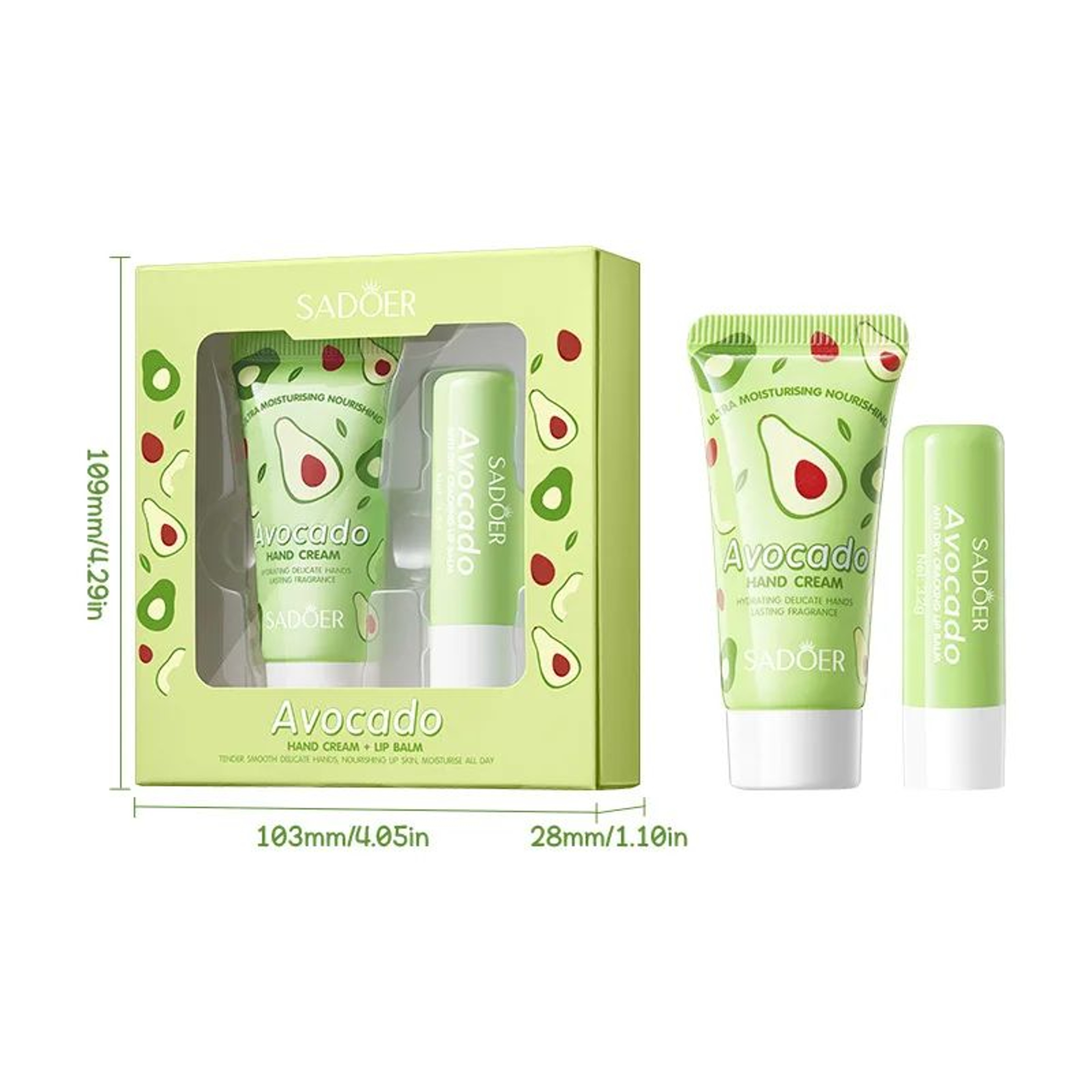 Avocado Hand Cream And Lip Balm Set Moisturizing Hand And Lip Care Kit 4