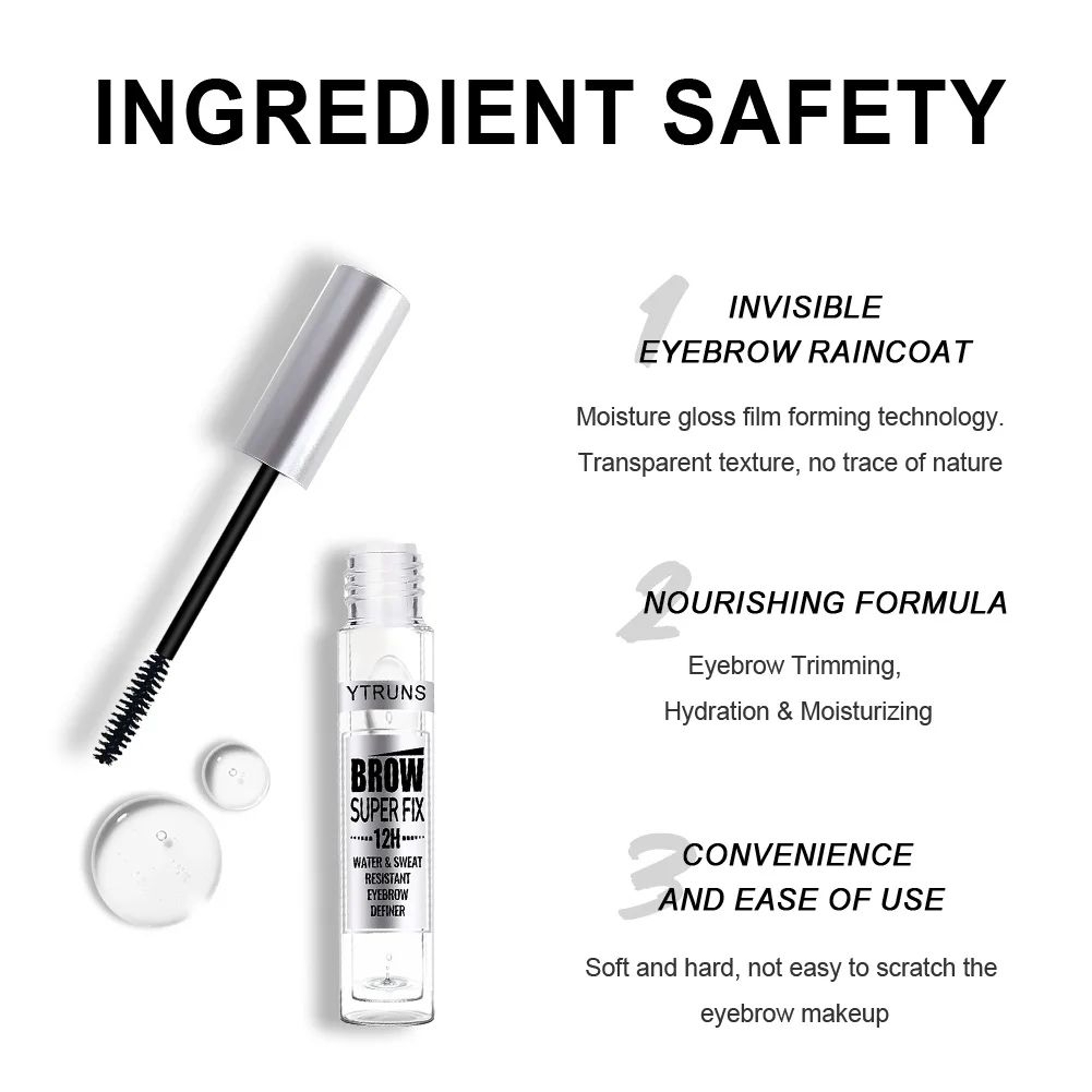 Waterproof Eyebrow Gel Long Lasting Smudge Proof Brow Gel 1