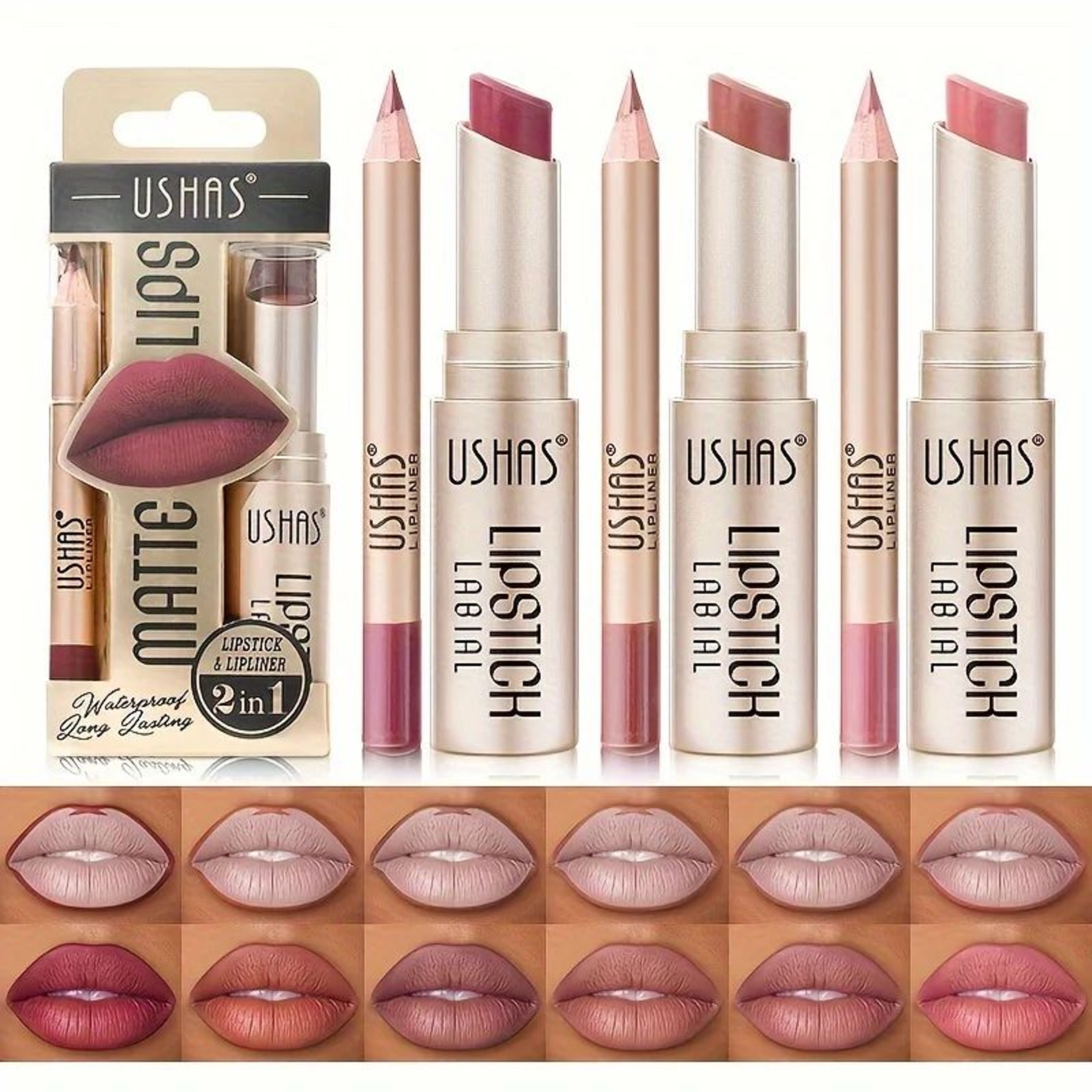 12 Color Matte Lipstick And Lip Liner Set Long Lasting Lip Makeup Kit 1