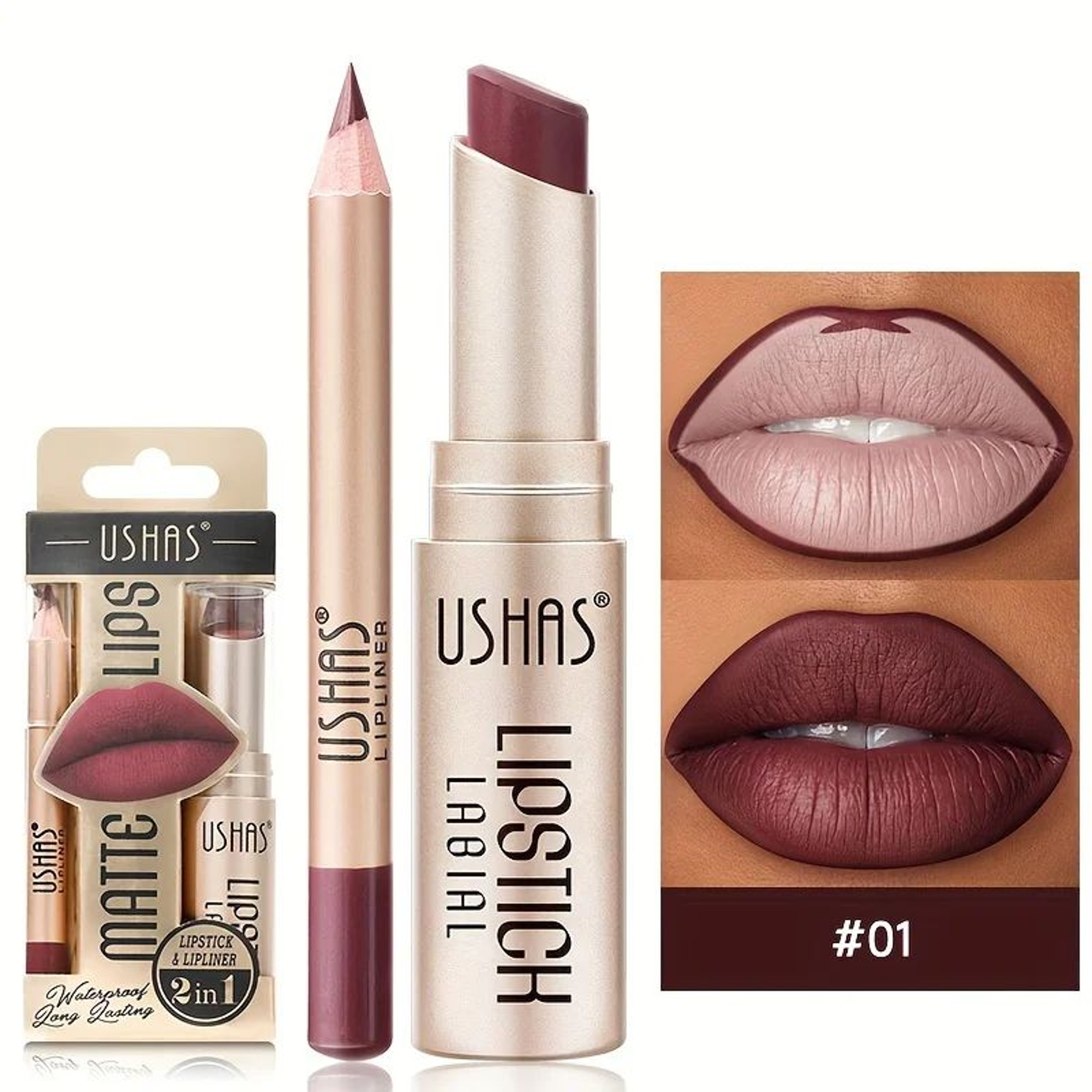 12 Color Matte Lipstick And Lip Liner Set Long Lasting Lip Makeup Kit 6