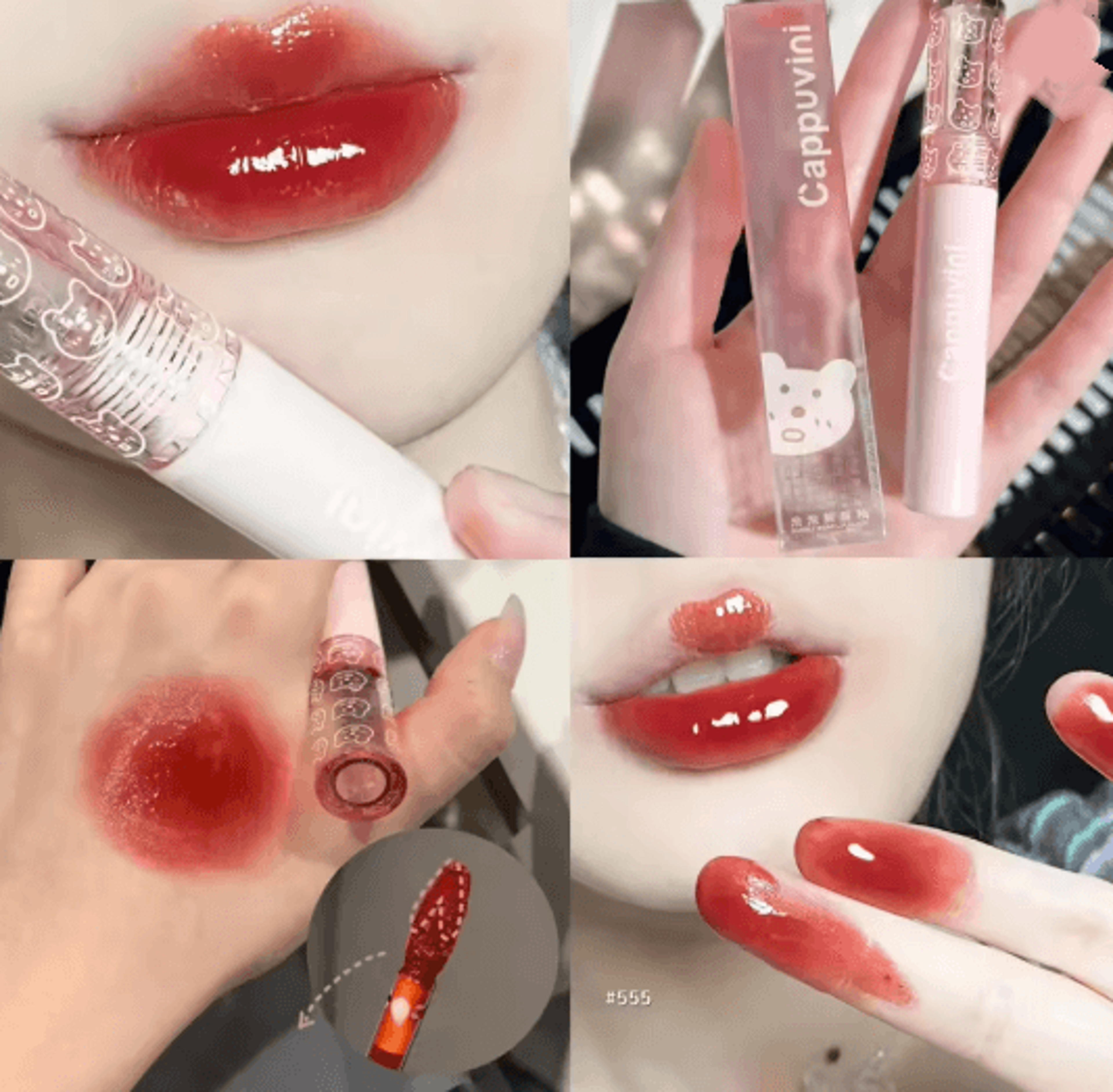 CherryGlow Mirror Shine Lip Gloss Hydrating Lip Oil Tint 6