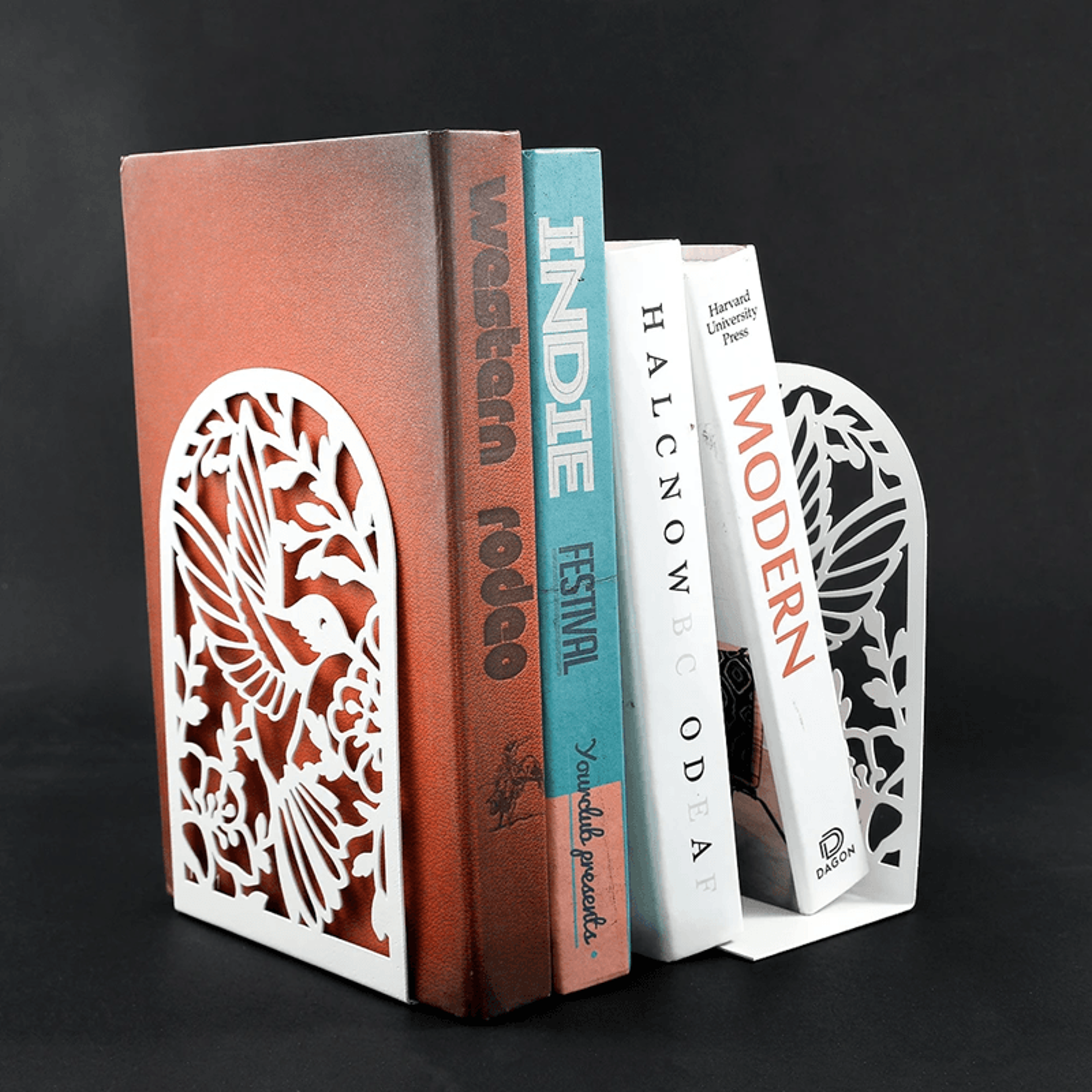 Swallow And Flower Metal Bookends Decorative Bookends Set For Bookshelf 1