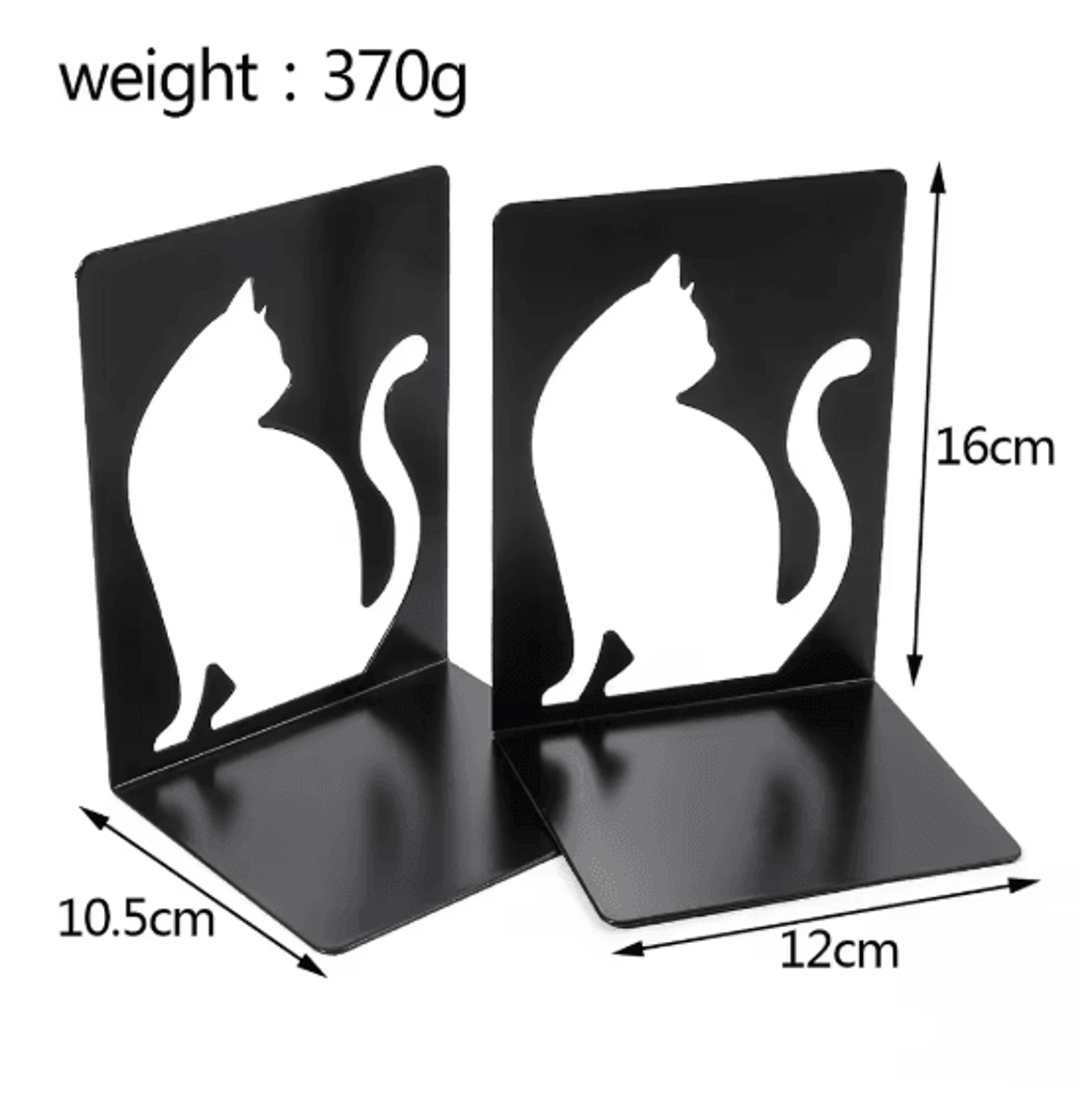 Cute Cat Metal Bookends Heavy Duty Decorative Bookends For Shelves 5