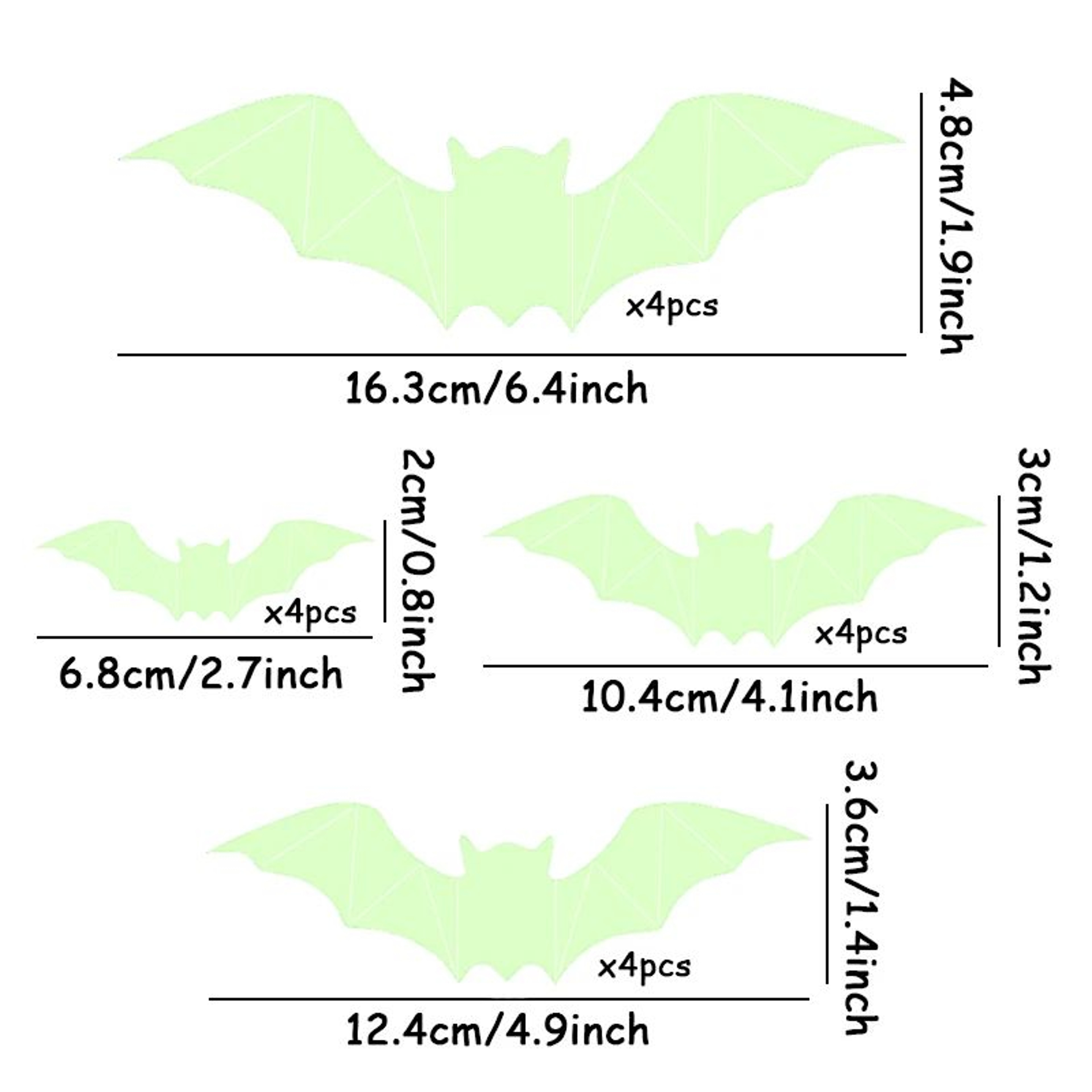 Glow In The Dark Halloween Wall Stickers Bat Window Decorations 6