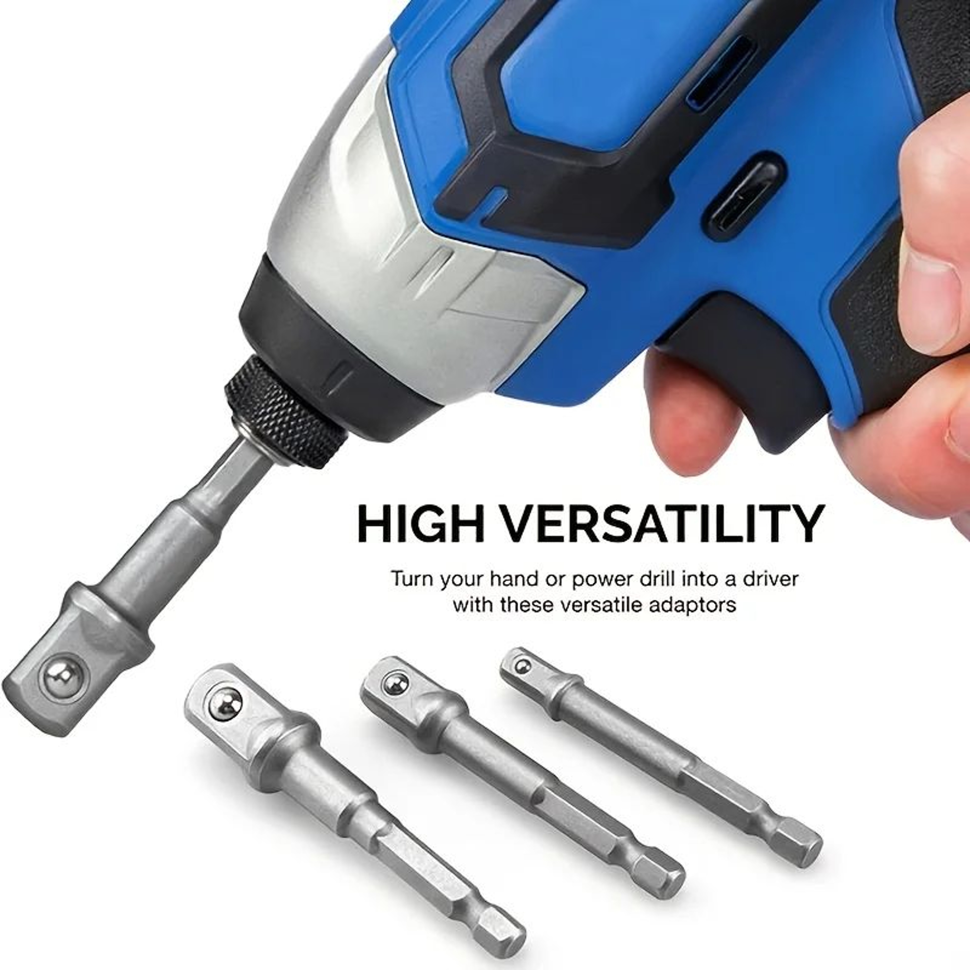 Impact Driver Drill Socket Adapter Set Hex Shank Drill Bit Adapter Kit 3