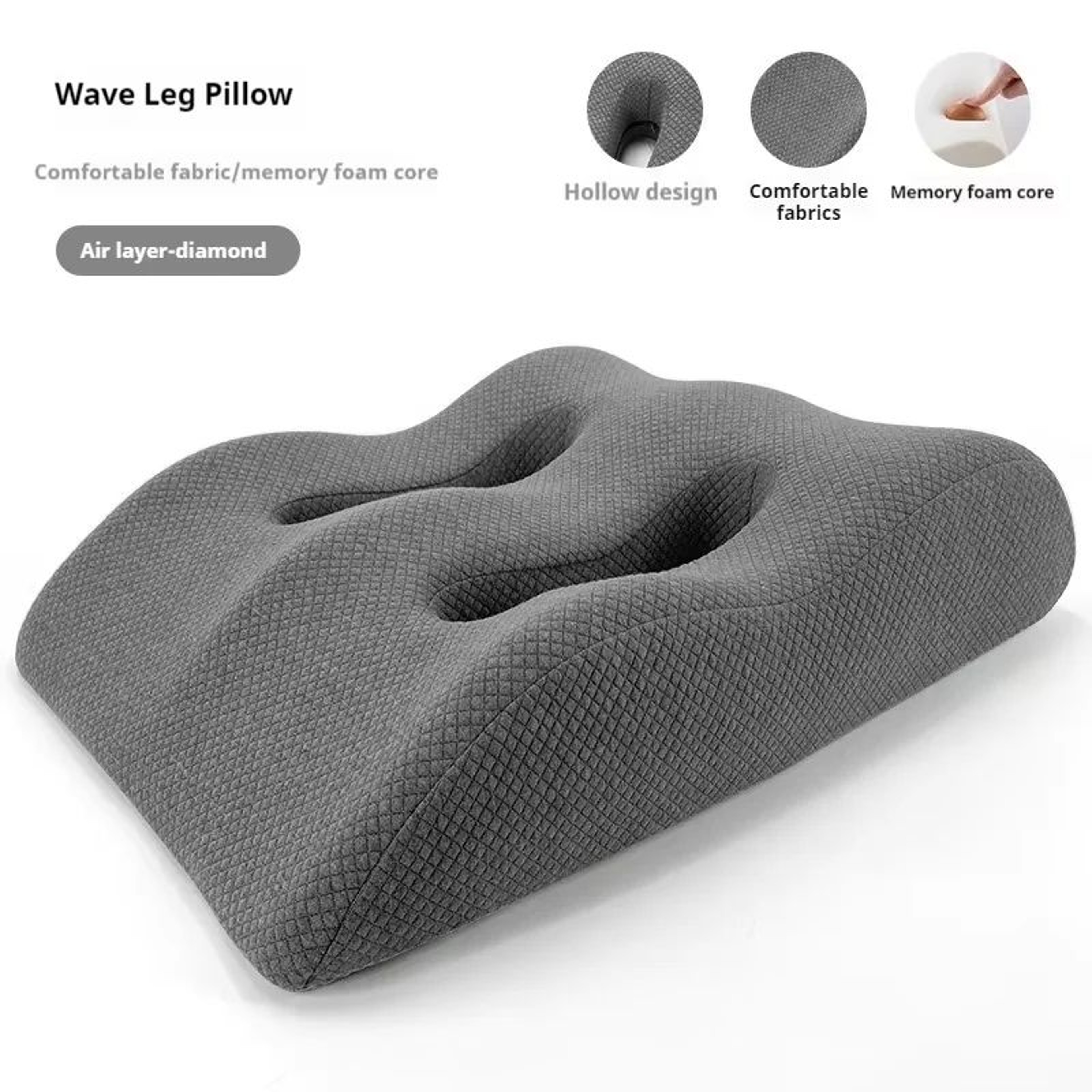 Ergonomic Memory Foam Leg Elevation Pillow Foot Support Cushion 6