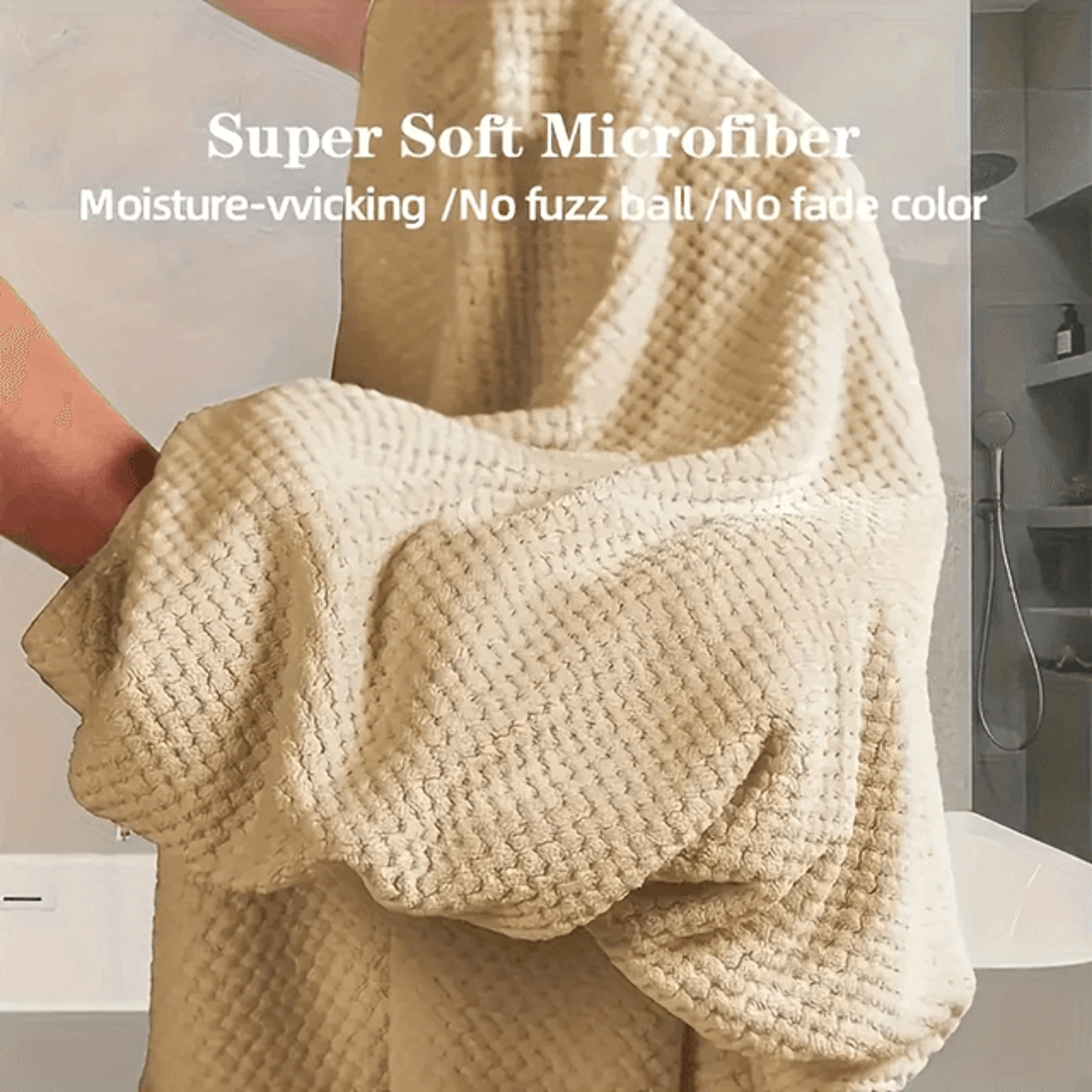 Quick Dry Microfiber Hair Towel Wrap With Elastic Strap 1