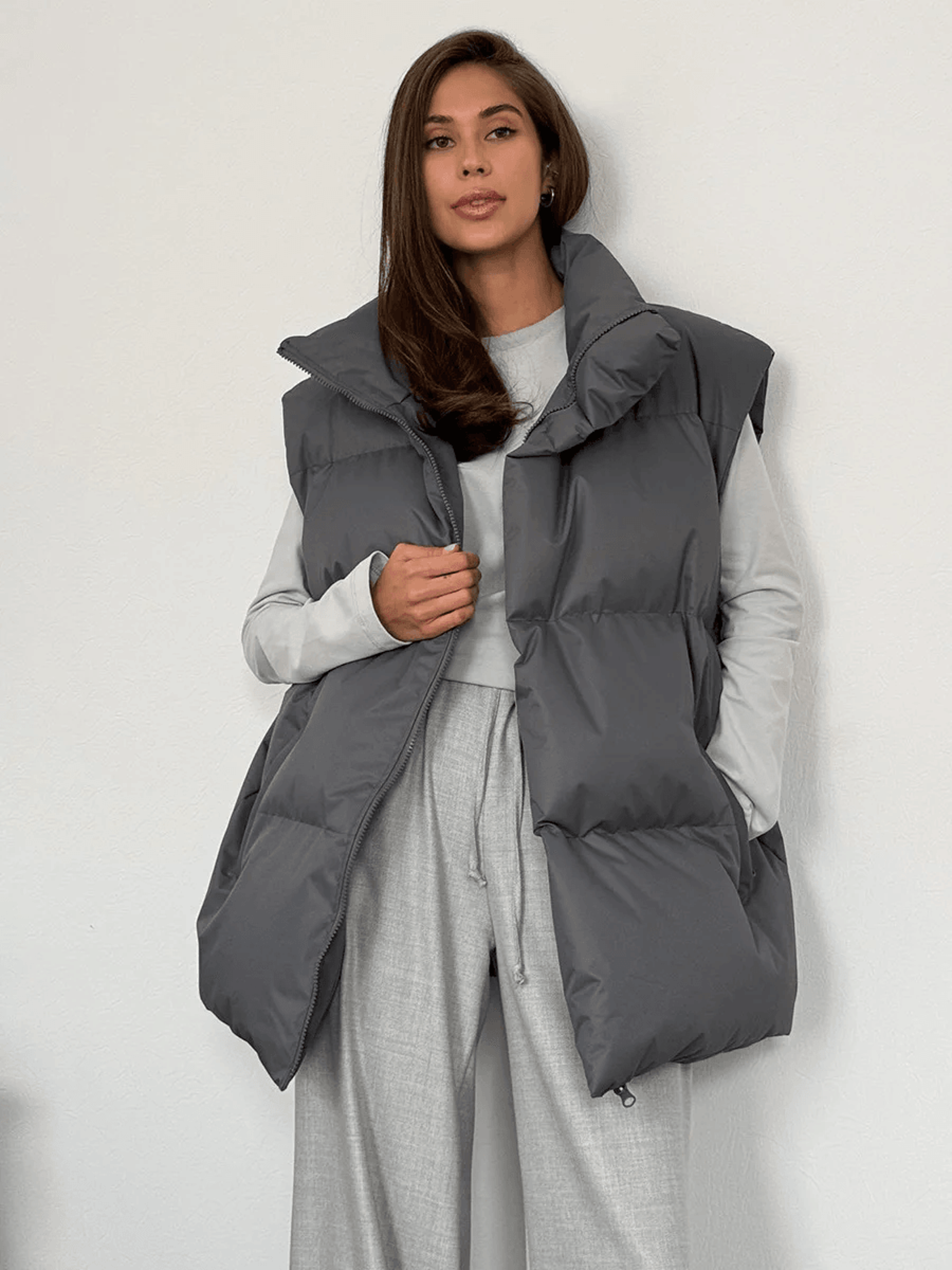 Womens Winter Cotton Vest Jacket Sleeveless Puffer Vest 1