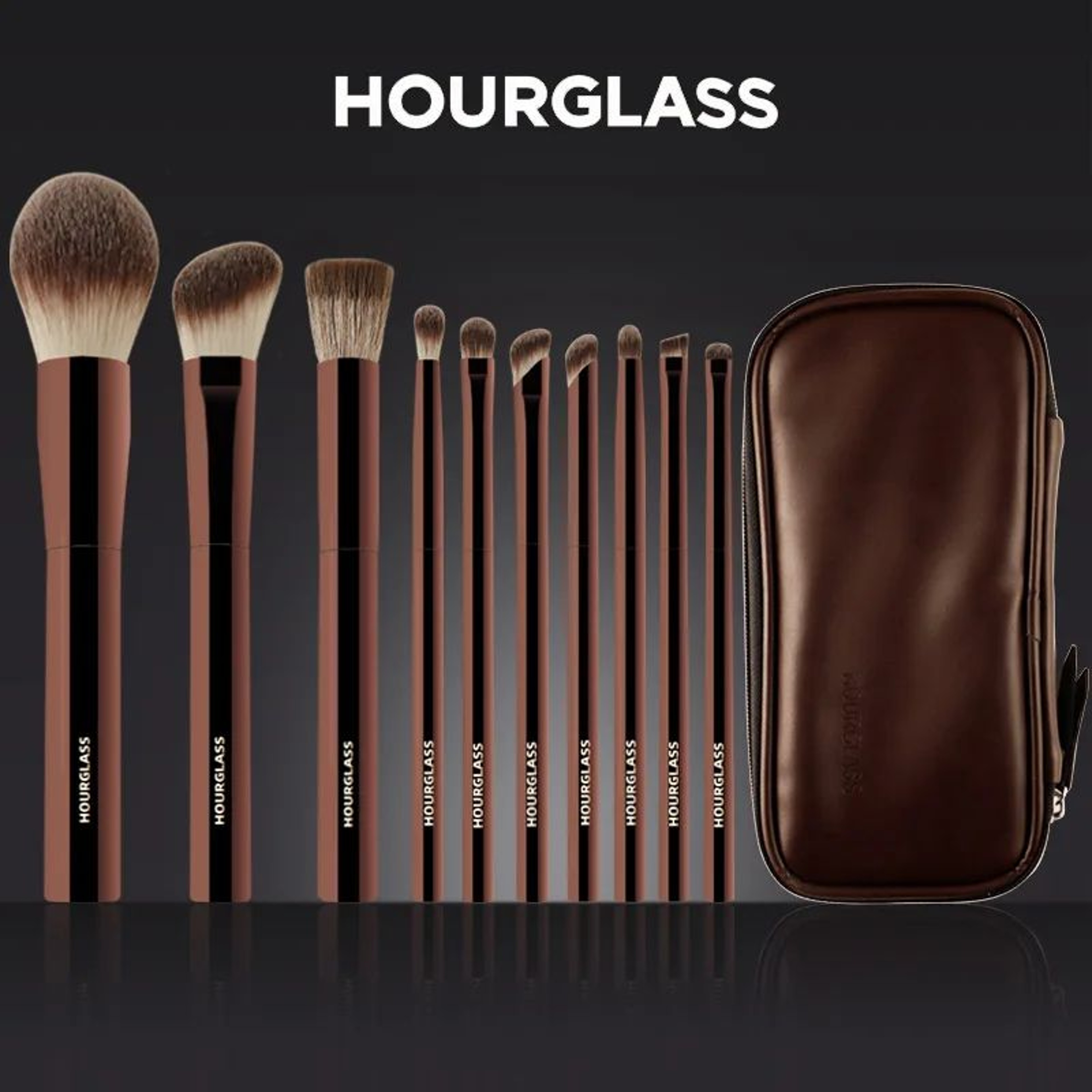 10 Piece Professional Makeup Brush Set With Cosmetic Bag Foundation Eyeshadow And Powder Brushes 3