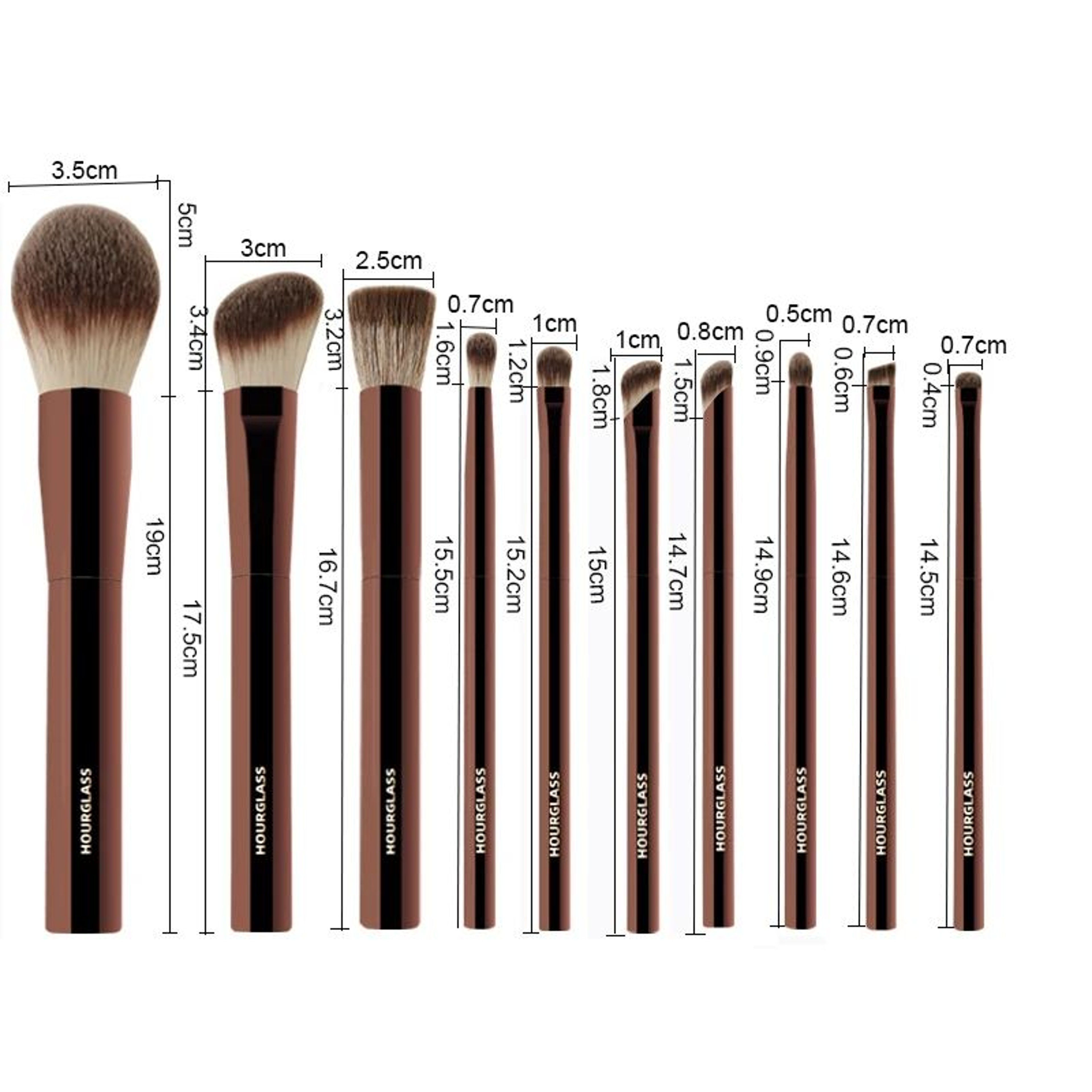 10 Piece Professional Makeup Brush Set With Cosmetic Bag Foundation Eyeshadow And Powder Brushes 4