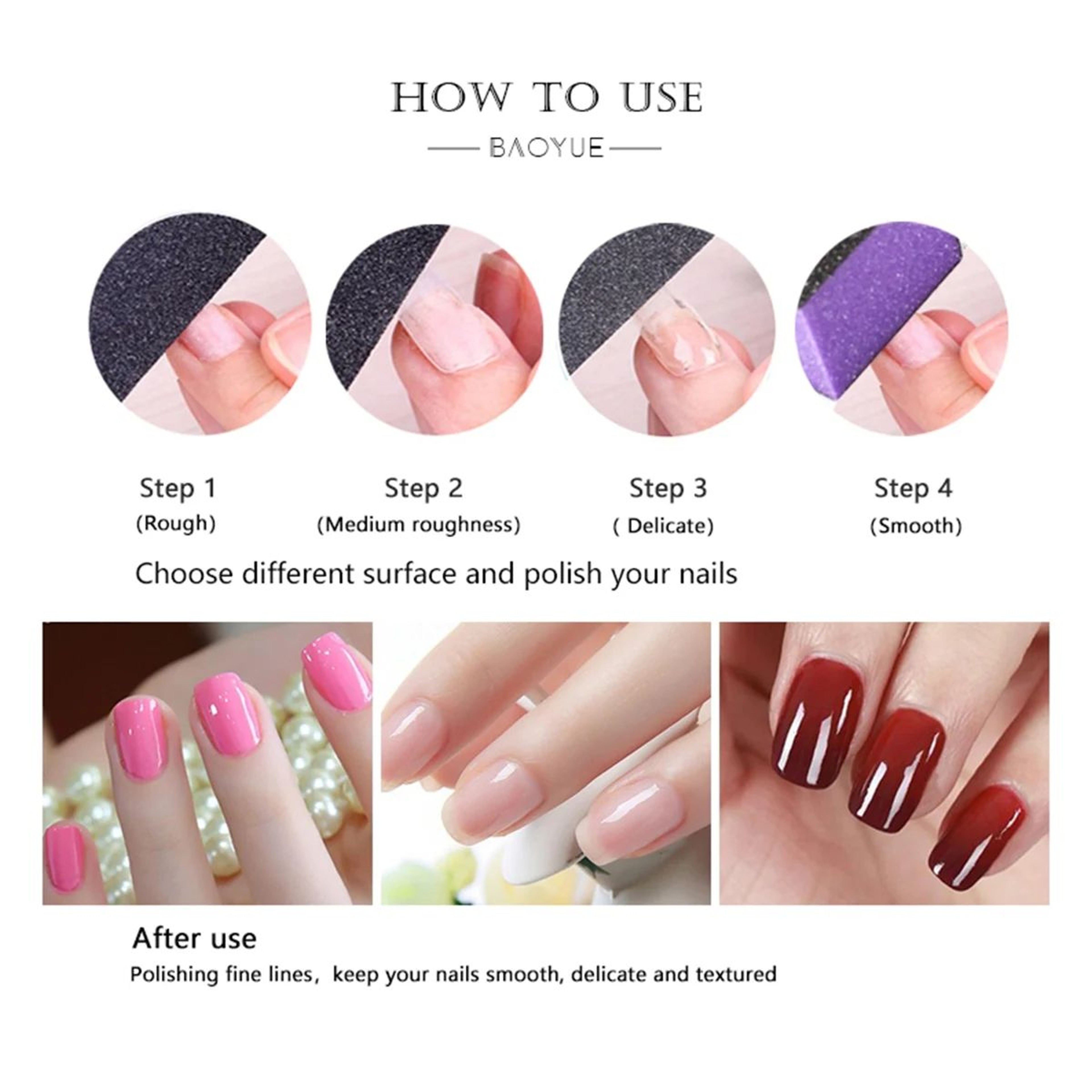 Sponge Nail Buffer Blocks 3 Way Nail Polishing Manicure Set 100 Pack 2