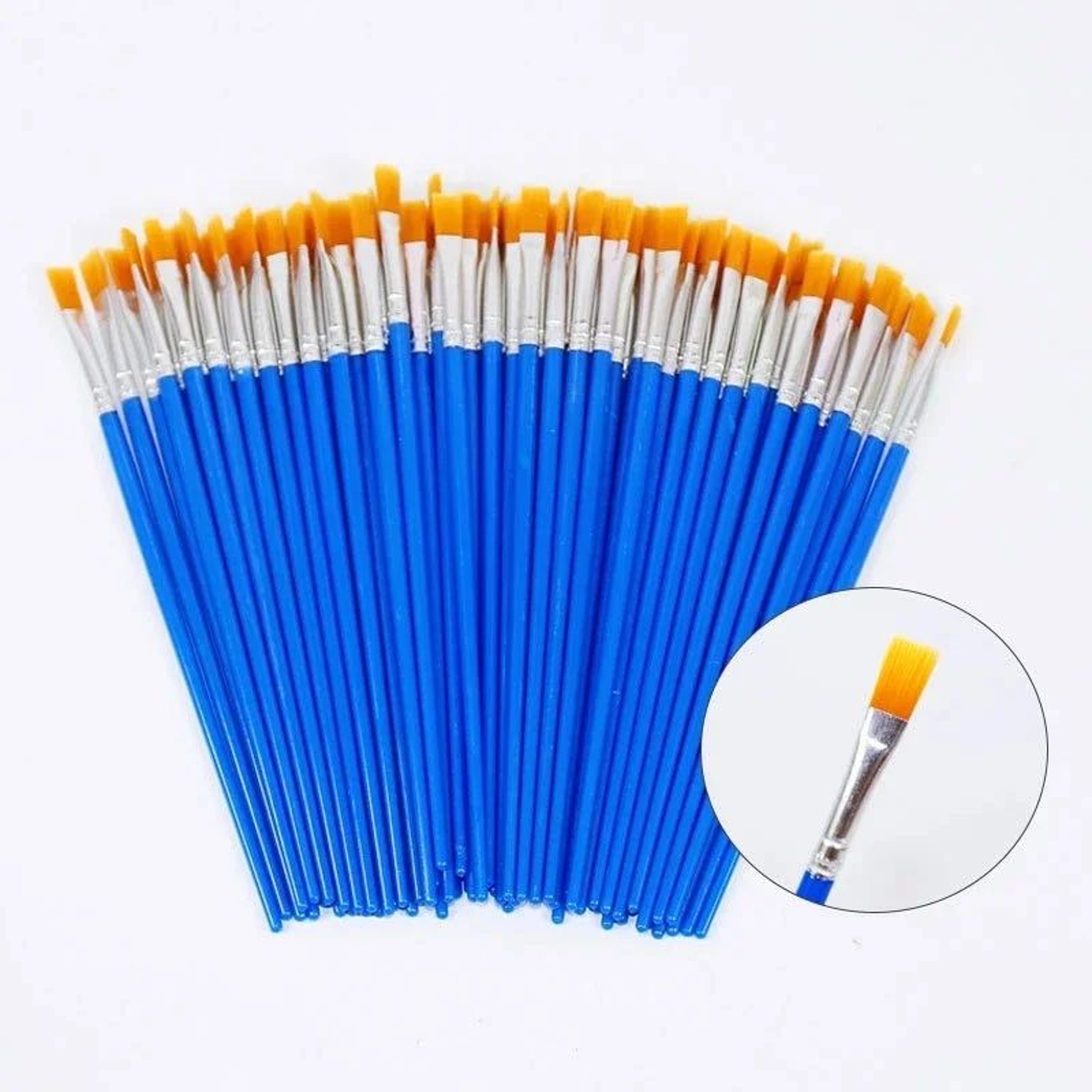 MasterArt 50 Piece Paint Brush Set Nylon Brushes For Acrylic Watercolor And Oil Painting 0