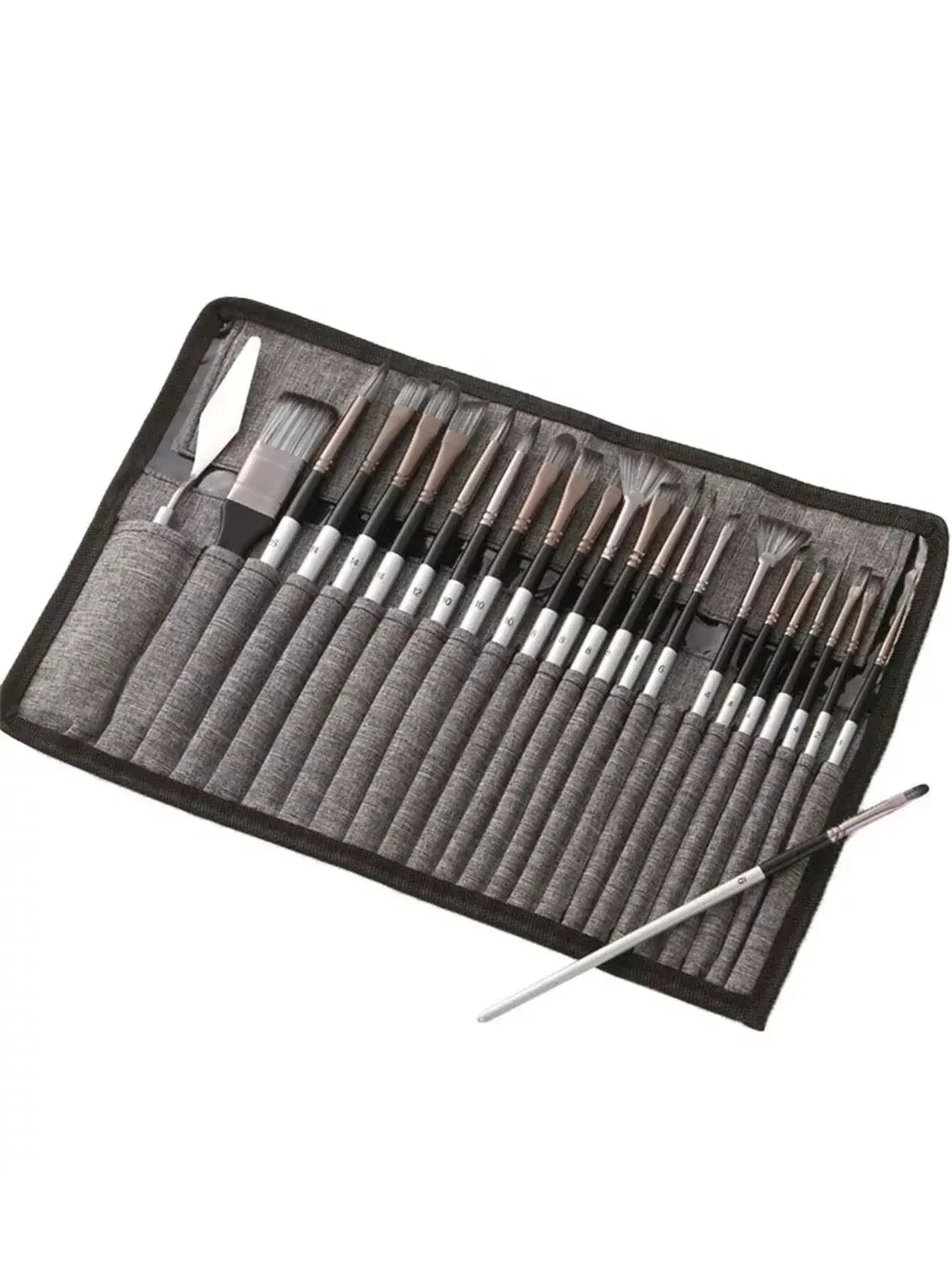 24 Piece Professional Paint Brush Set For Acrylic Oil And Watercolor Artists 6