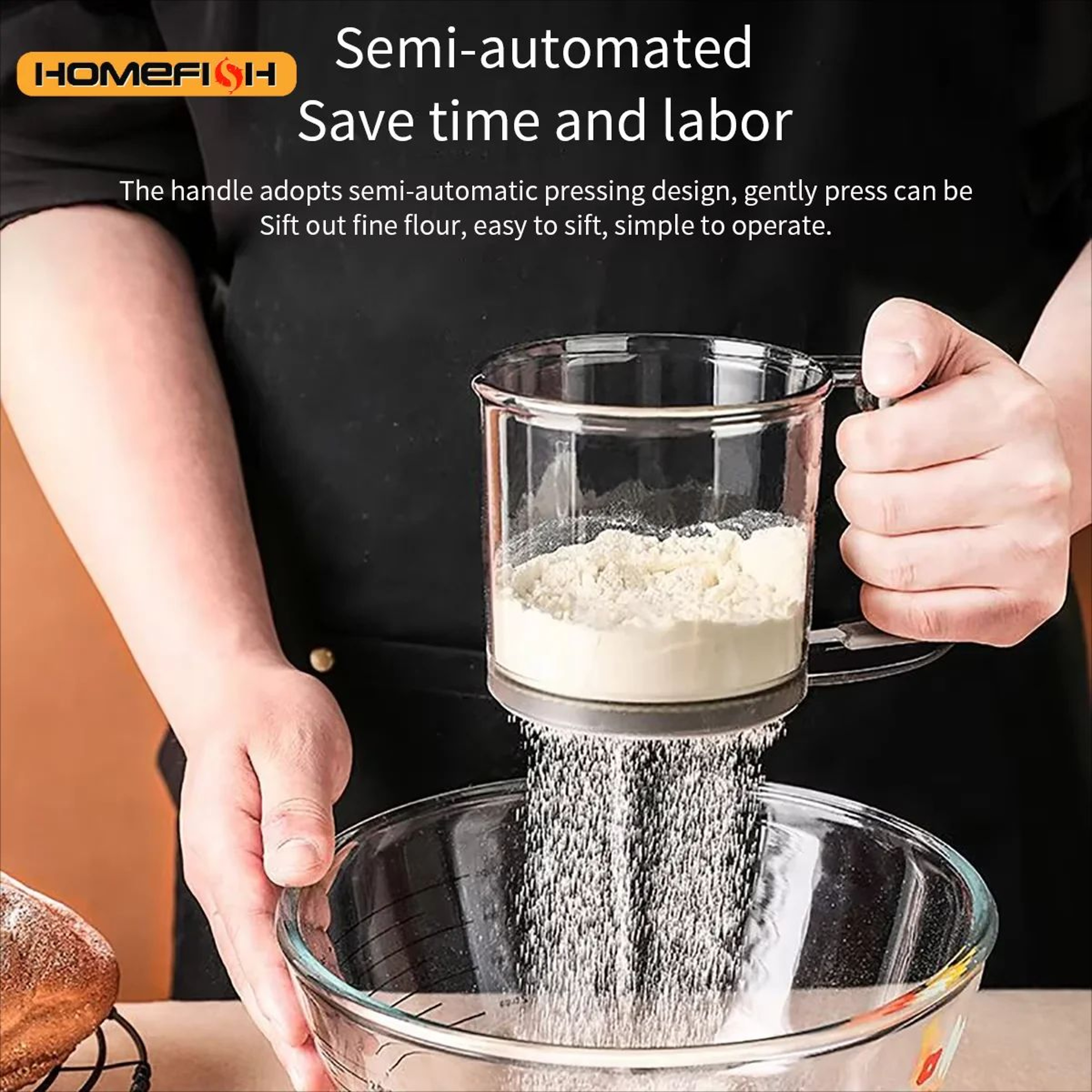 Semi Automatic Flour Sifter With Scale For Smooth Baking Results 0