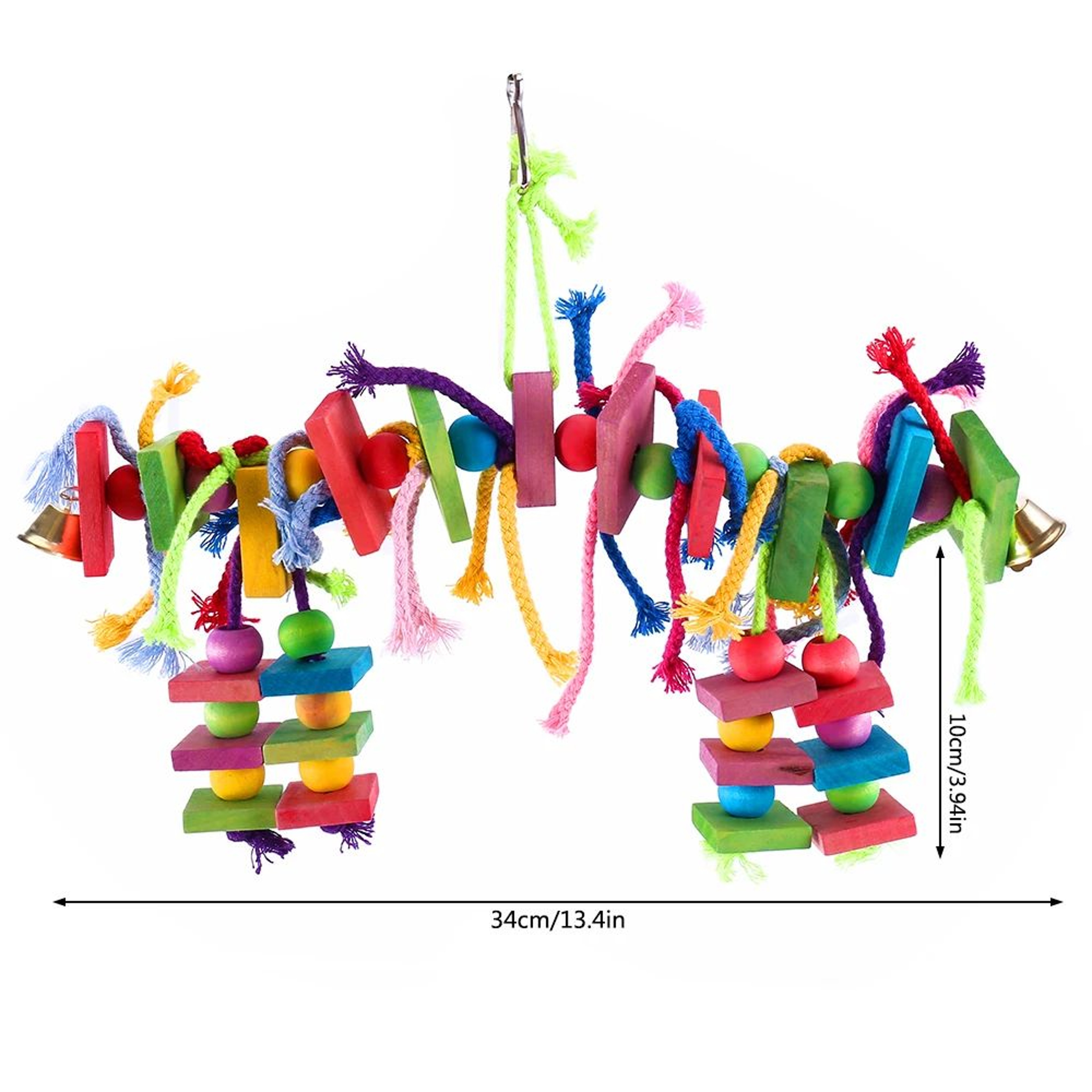 Parrot Chew Toy Wooden Rope Bird Swing Foraging Training Toy 5