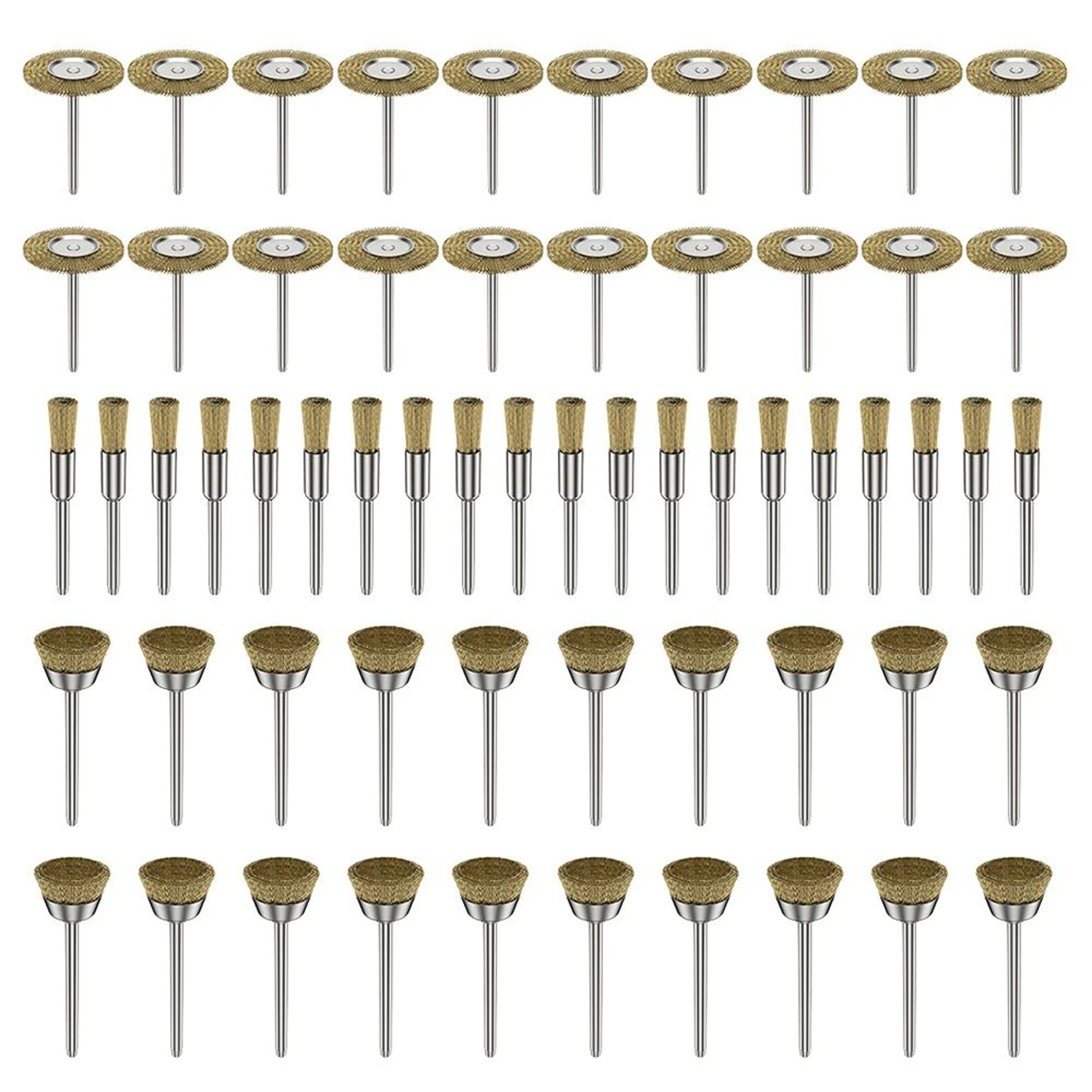 60 Piece Rotary Tool Wire Brush Set Rust Removal And Polishing Kit 7