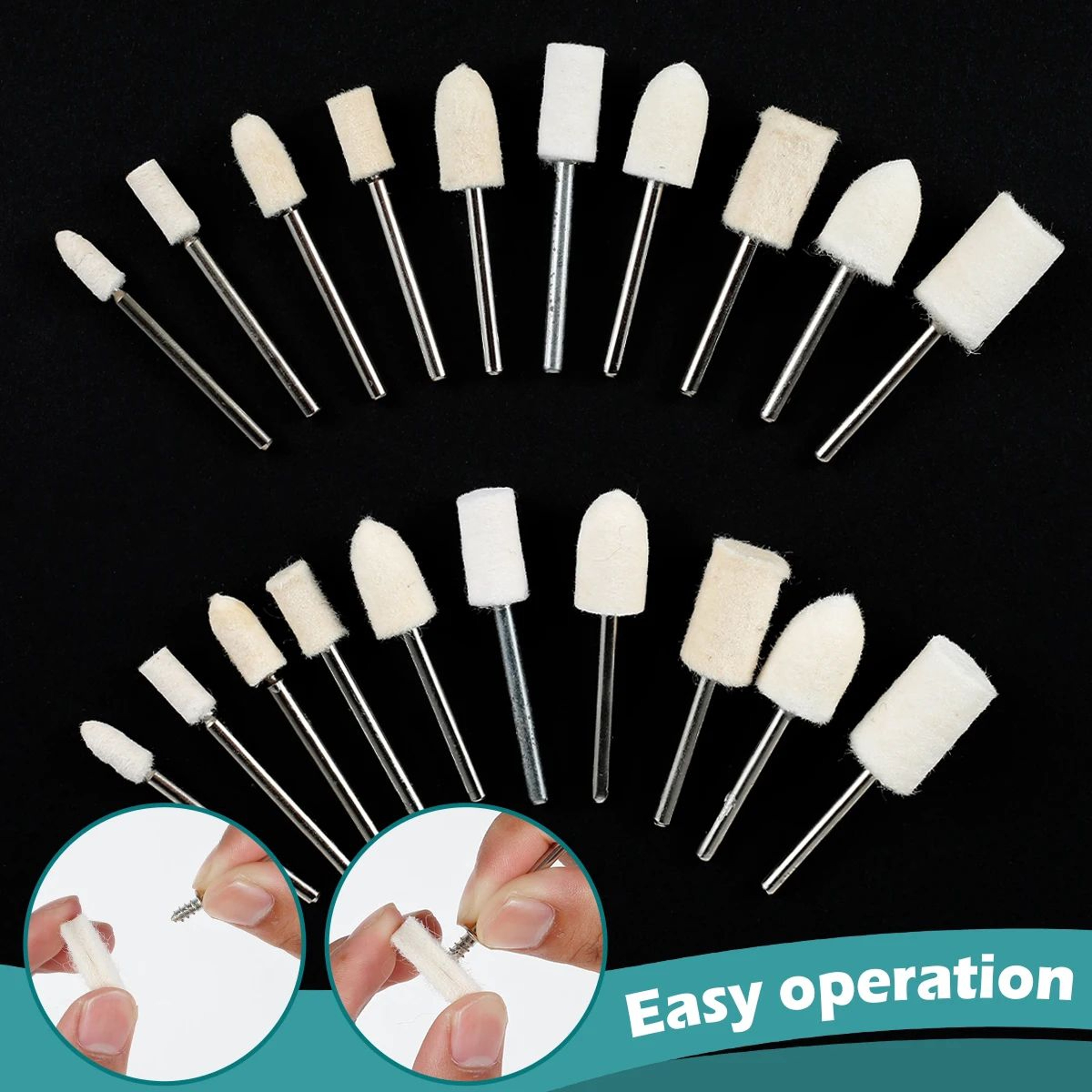 Wool Felt Polishing Wheel Set Rotary Tool Buffing Kit For Metal And Jewelry 3