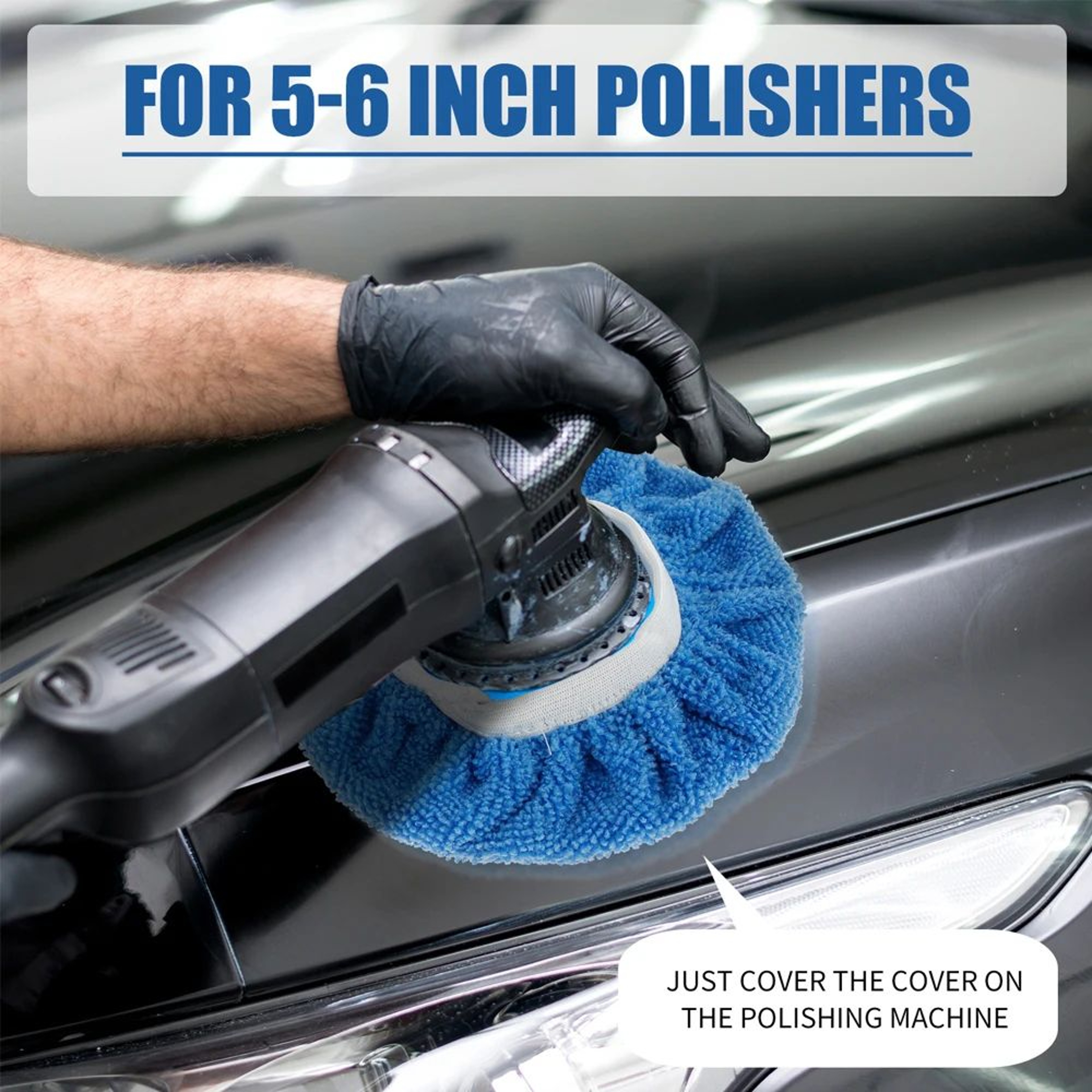 Car Polisher Buffer Pad Set Microfiber Polishing Bonnets For Waxing And Detailing 3