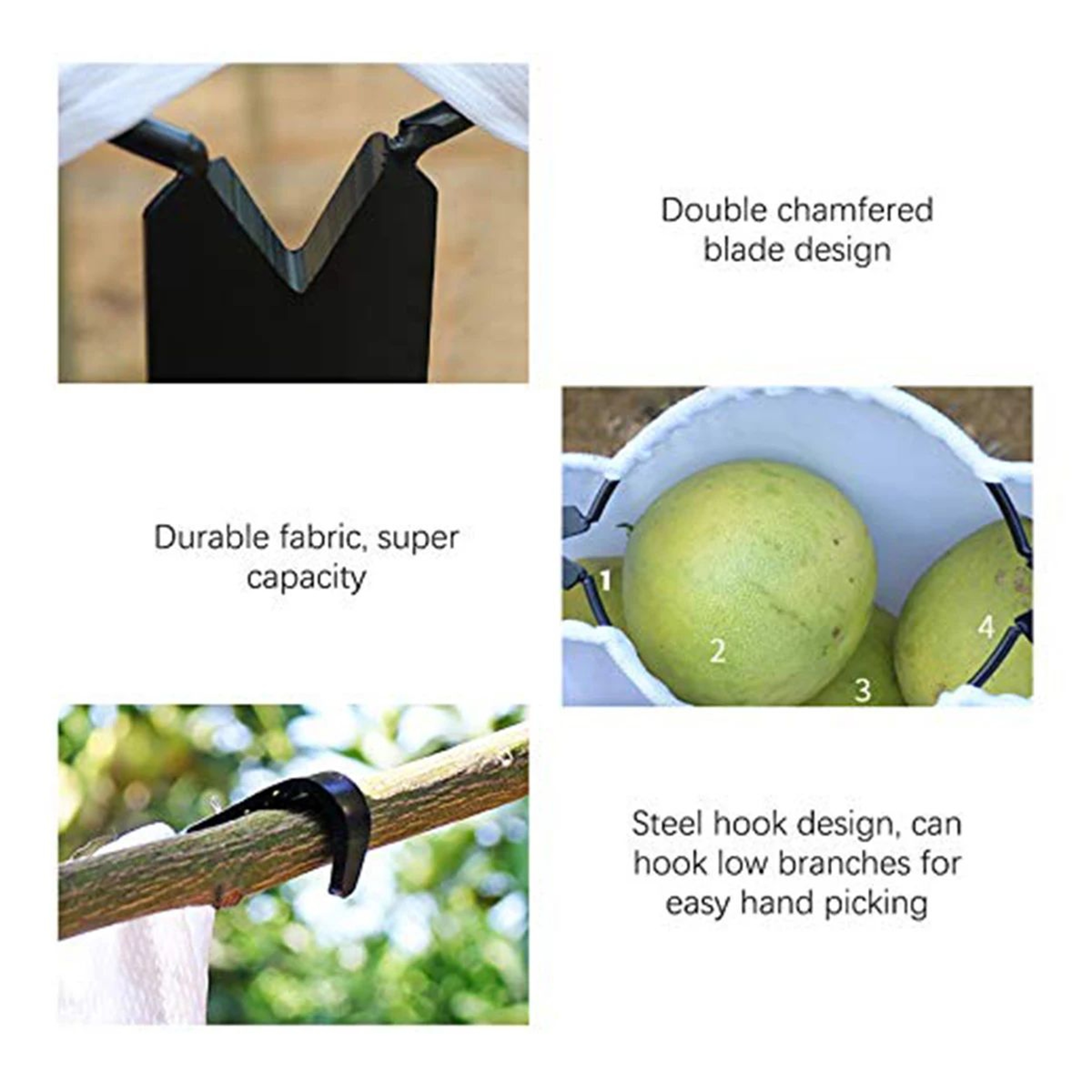 Fruit Picker Tool With Blade And Catch Bag For Easy Tree Harvesting 3