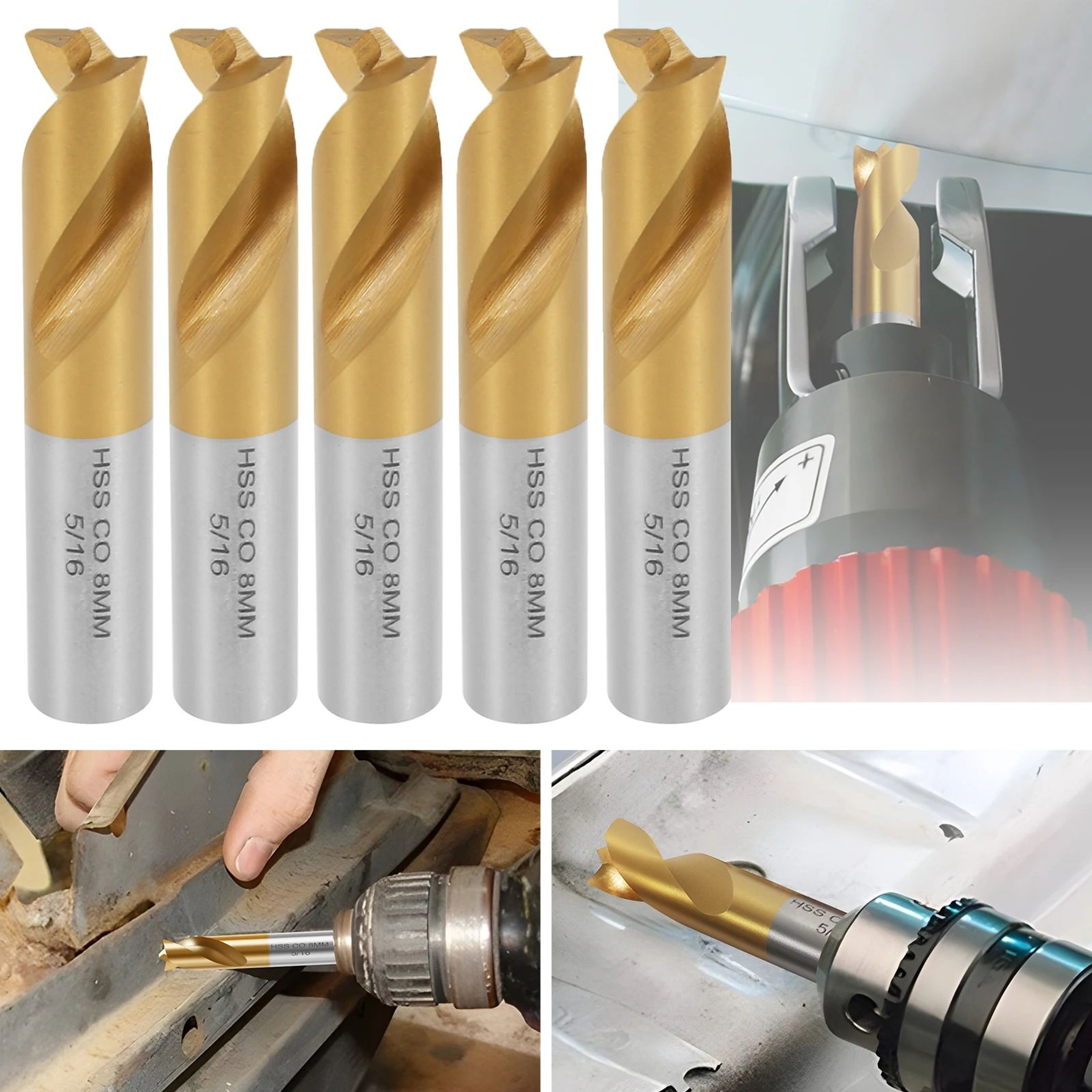 Cobalt Spot Weld Drill Bit Set For Fast And Clean Weld Removal 0