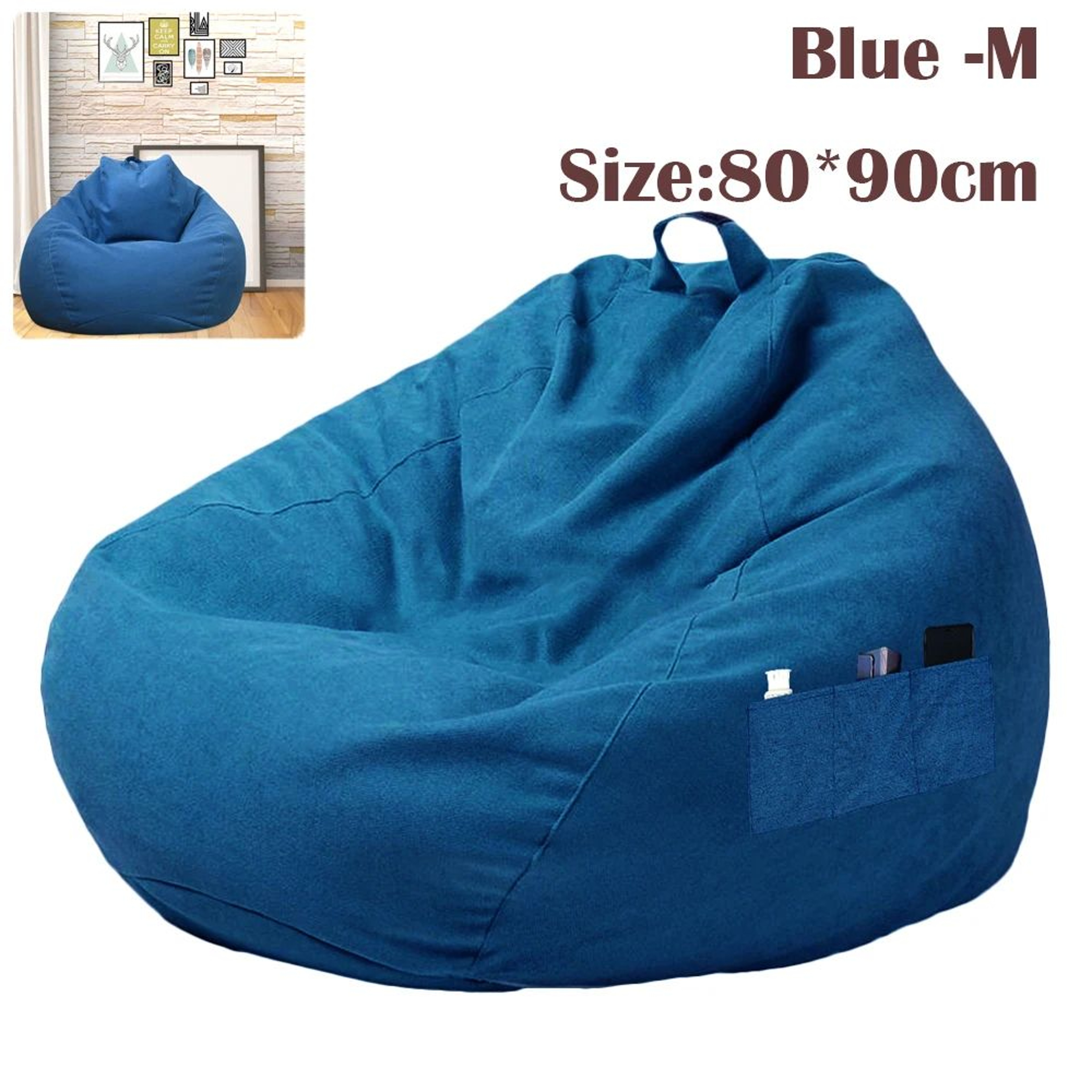 Large Bean Bag Sofa Cover Soft Removable Lazy Seat For Indoor Outdoor Use 6