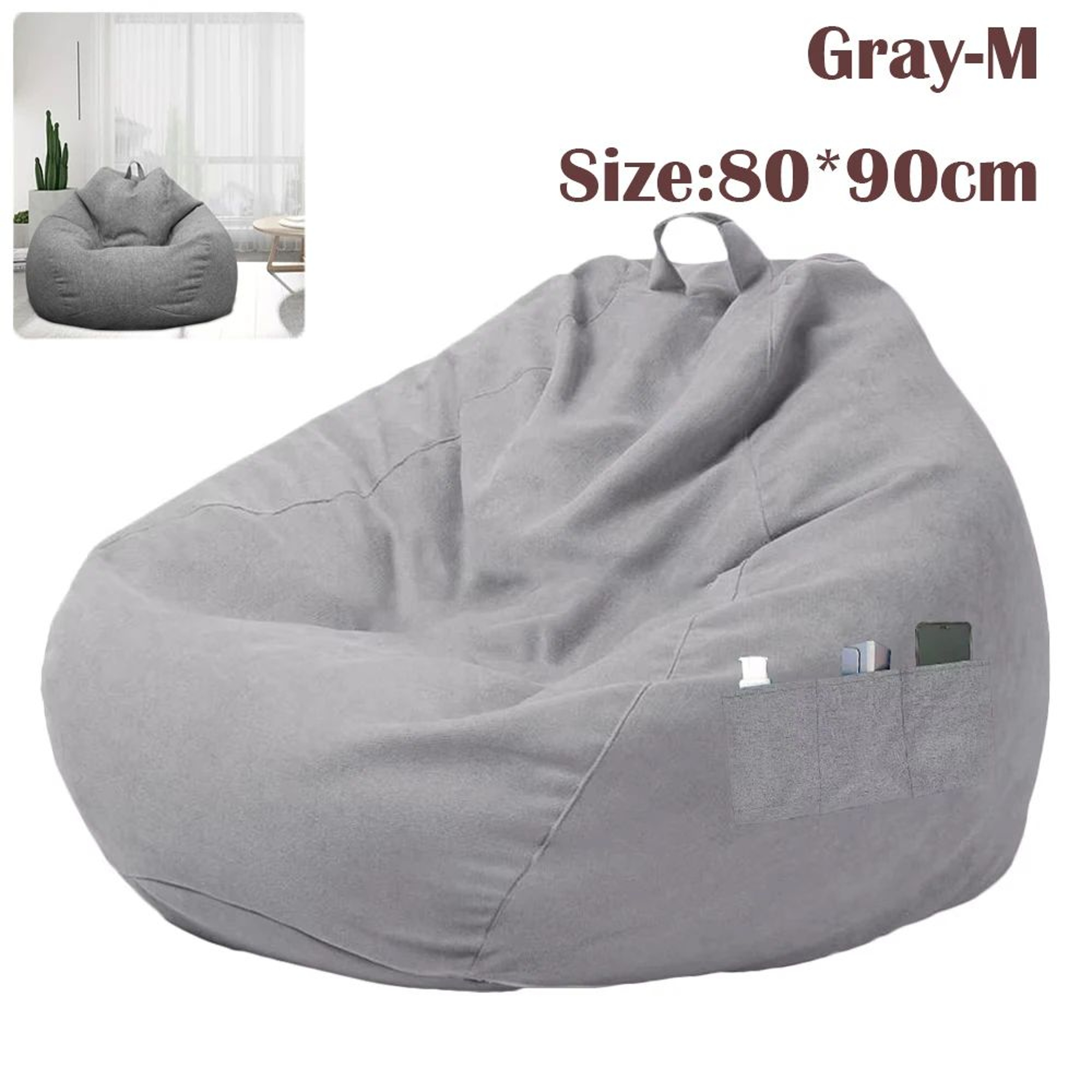 Large Bean Bag Sofa Cover Soft Removable Lazy Seat For Indoor Outdoor Use 8