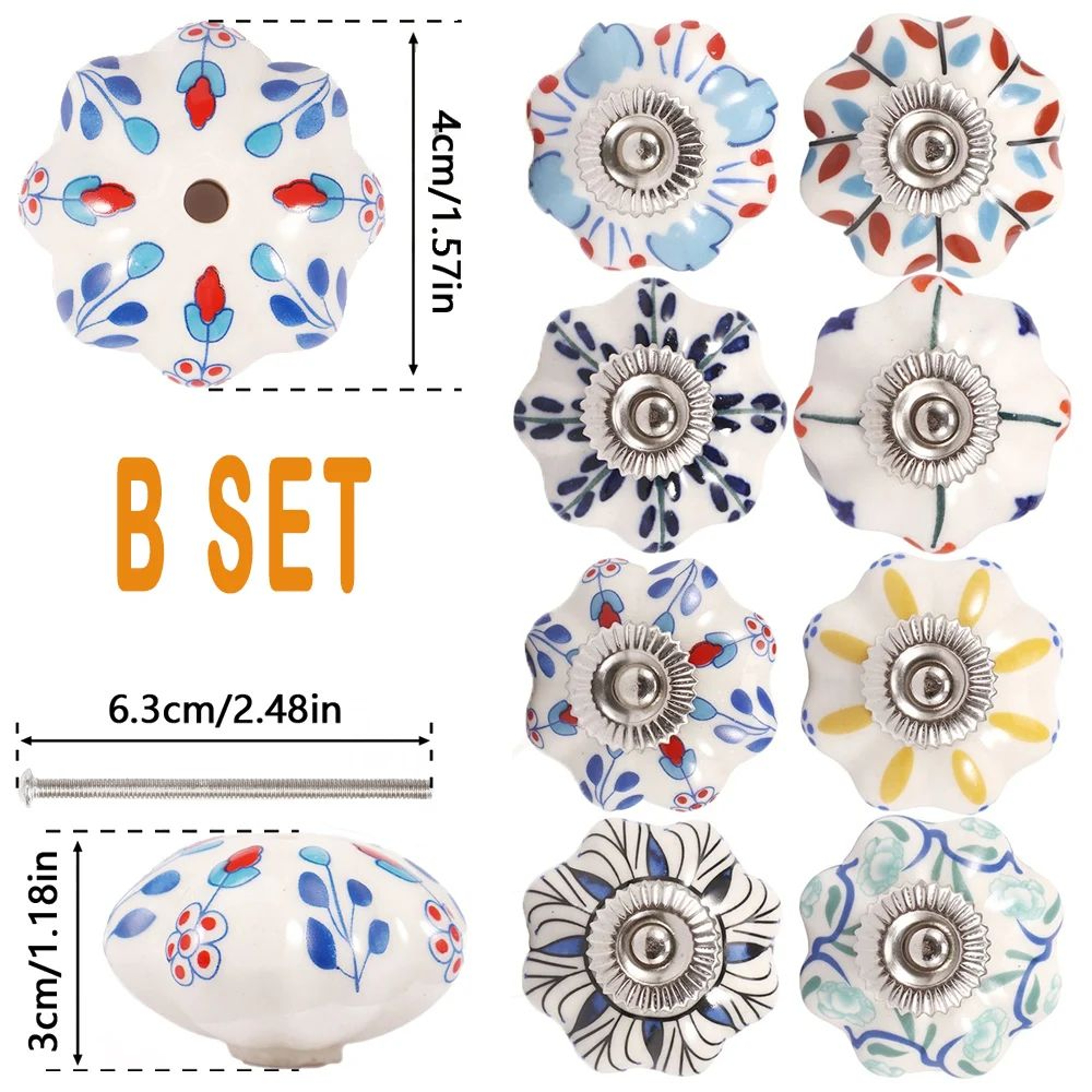 Vintage Charm Ceramic Drawer Knobs Set For Cabinets And Furniture 7