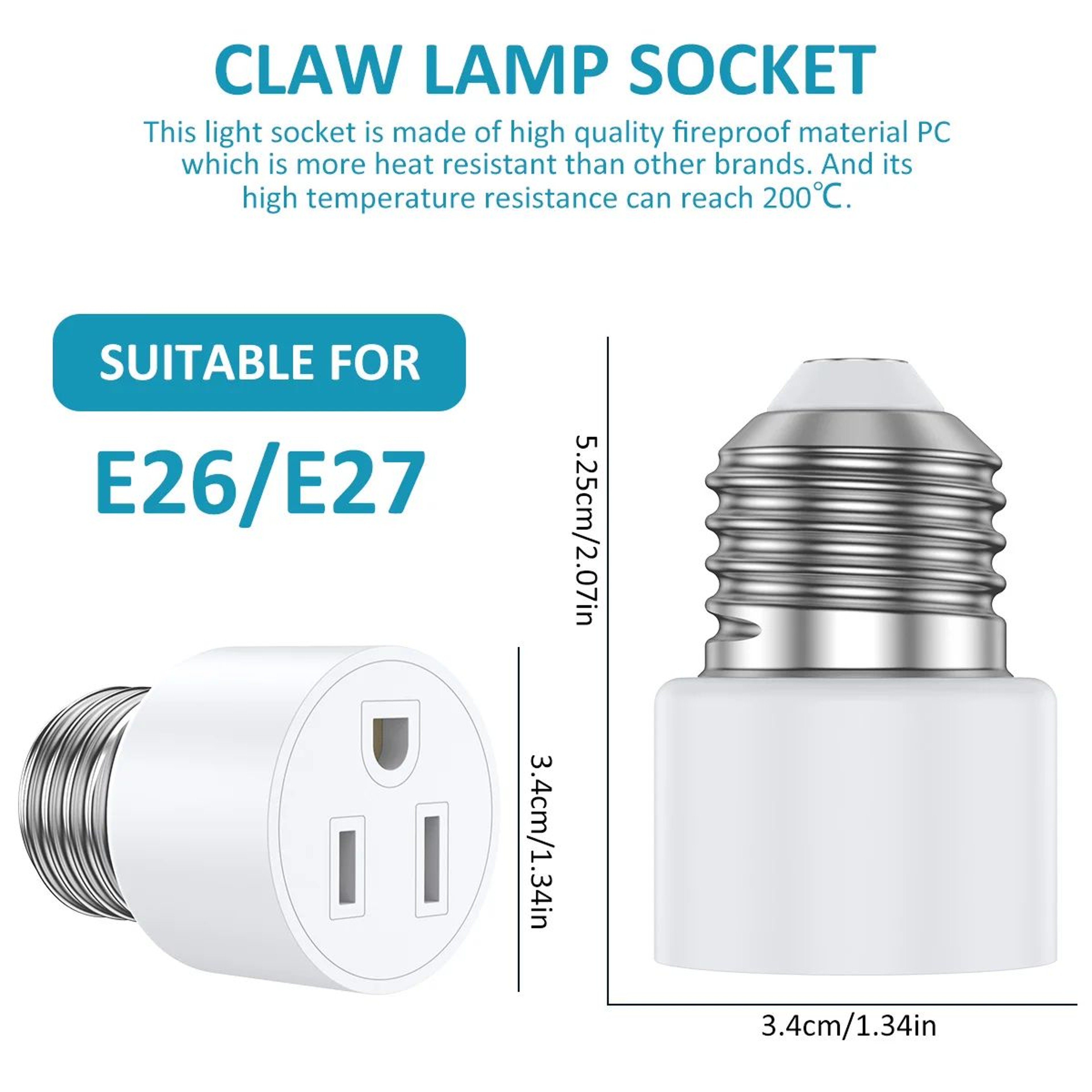 PowerConvert Light Socket Adapter Plug For E26 E27 Bulbs 1