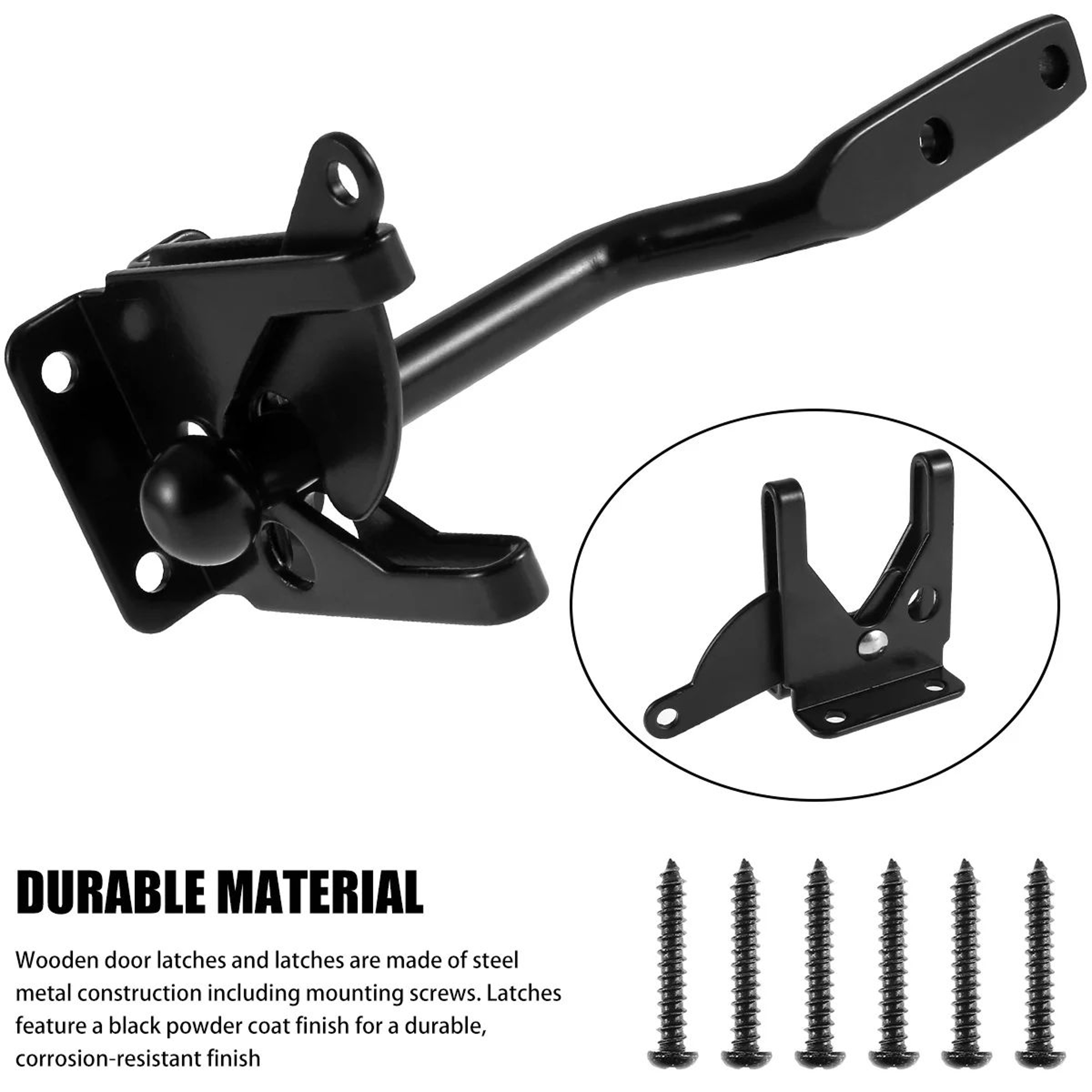 Heavy Duty Self Locking Gate Latch Secure Steel Fence Lock System 4