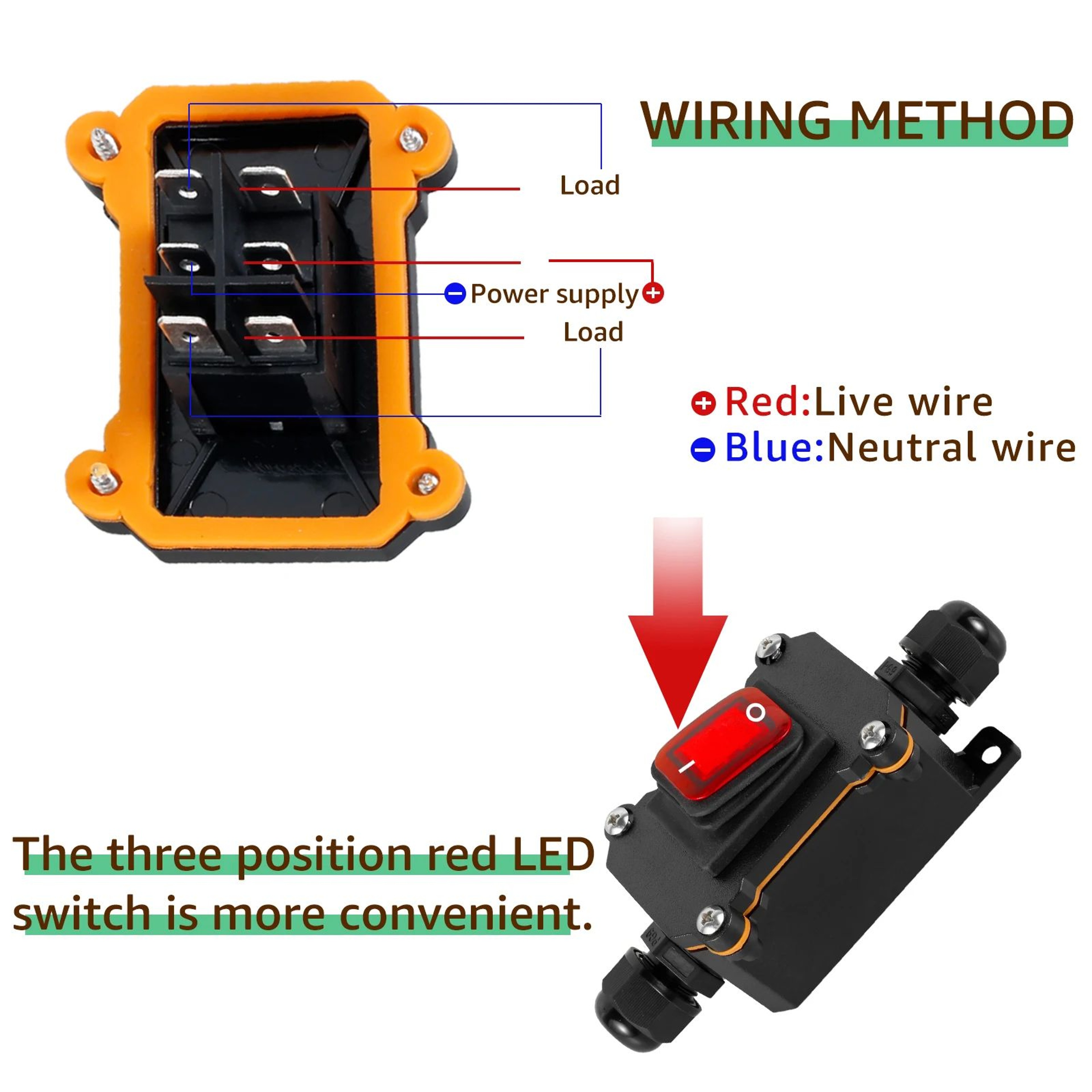 Waterproof Inline Power Switch Box Heavy Duty Outdoor Cord Control With Rocker Switch 3