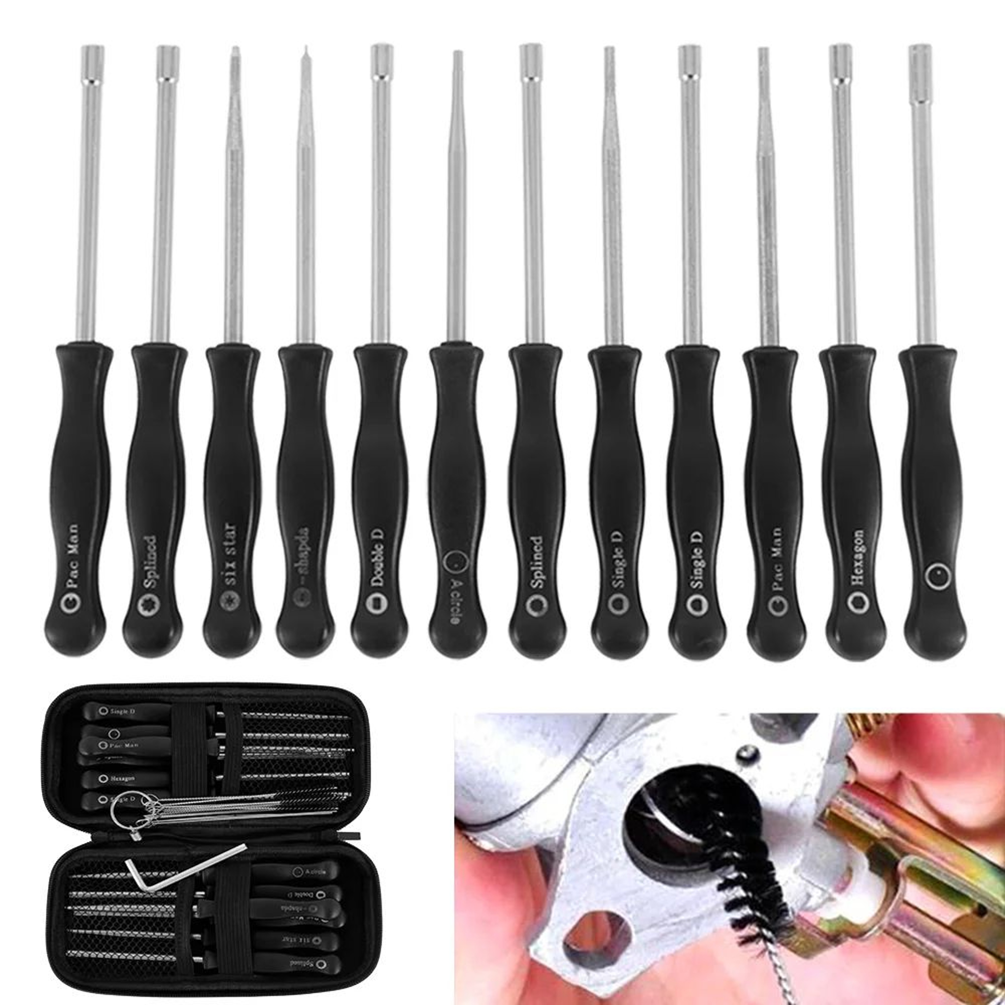 25 Piece Carburetor Adjustment Tool Kit Complete Screwdriver Set With Cleaning Tools 0
