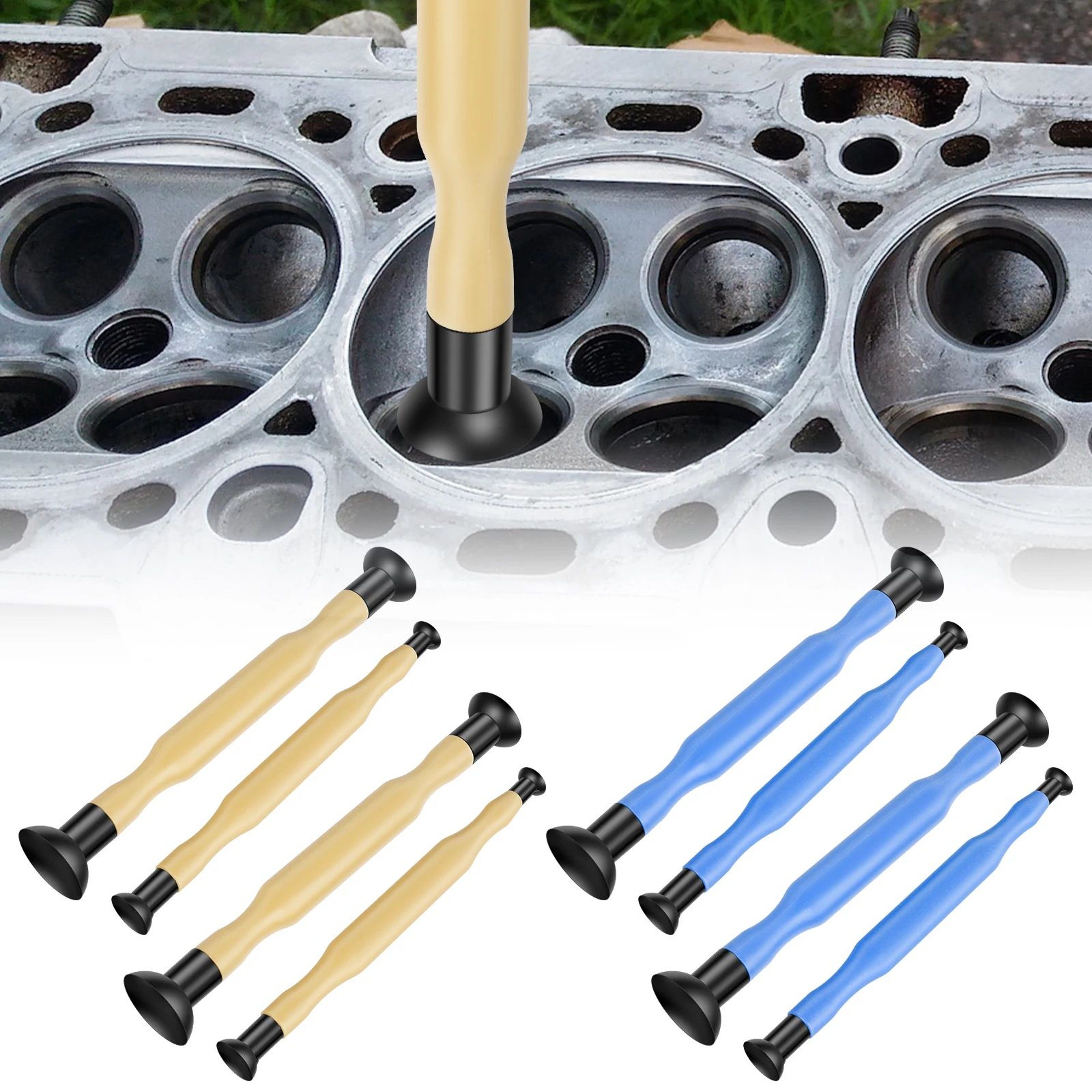 4 Piece Valve Lapping Tool Kit Manual Engine Valve Grinding Sticks With Suction Cups 0