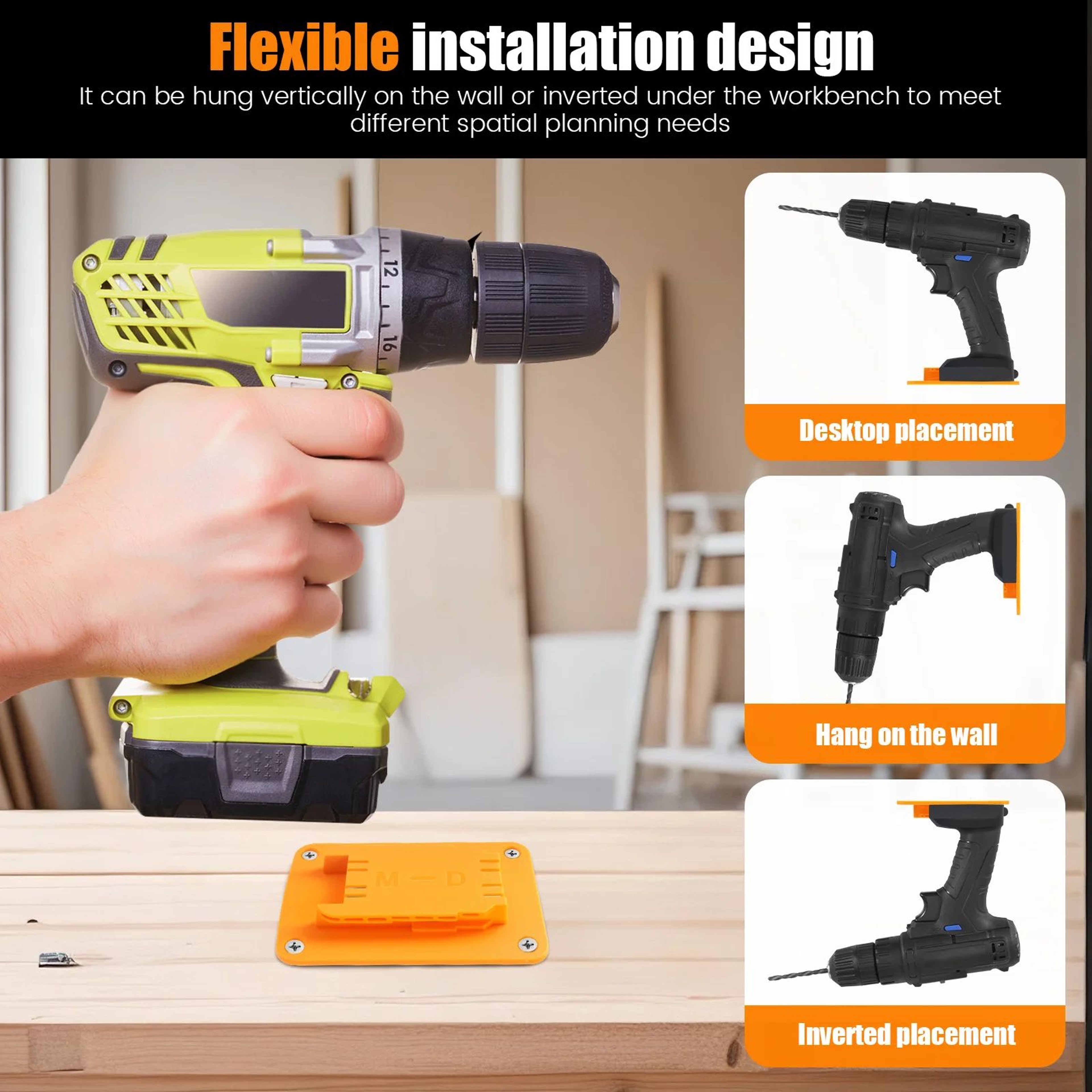 Heavy Duty Cordless Tool Organizer Wall Mount Rack For Dewalt And Milwaukee Batteries 2