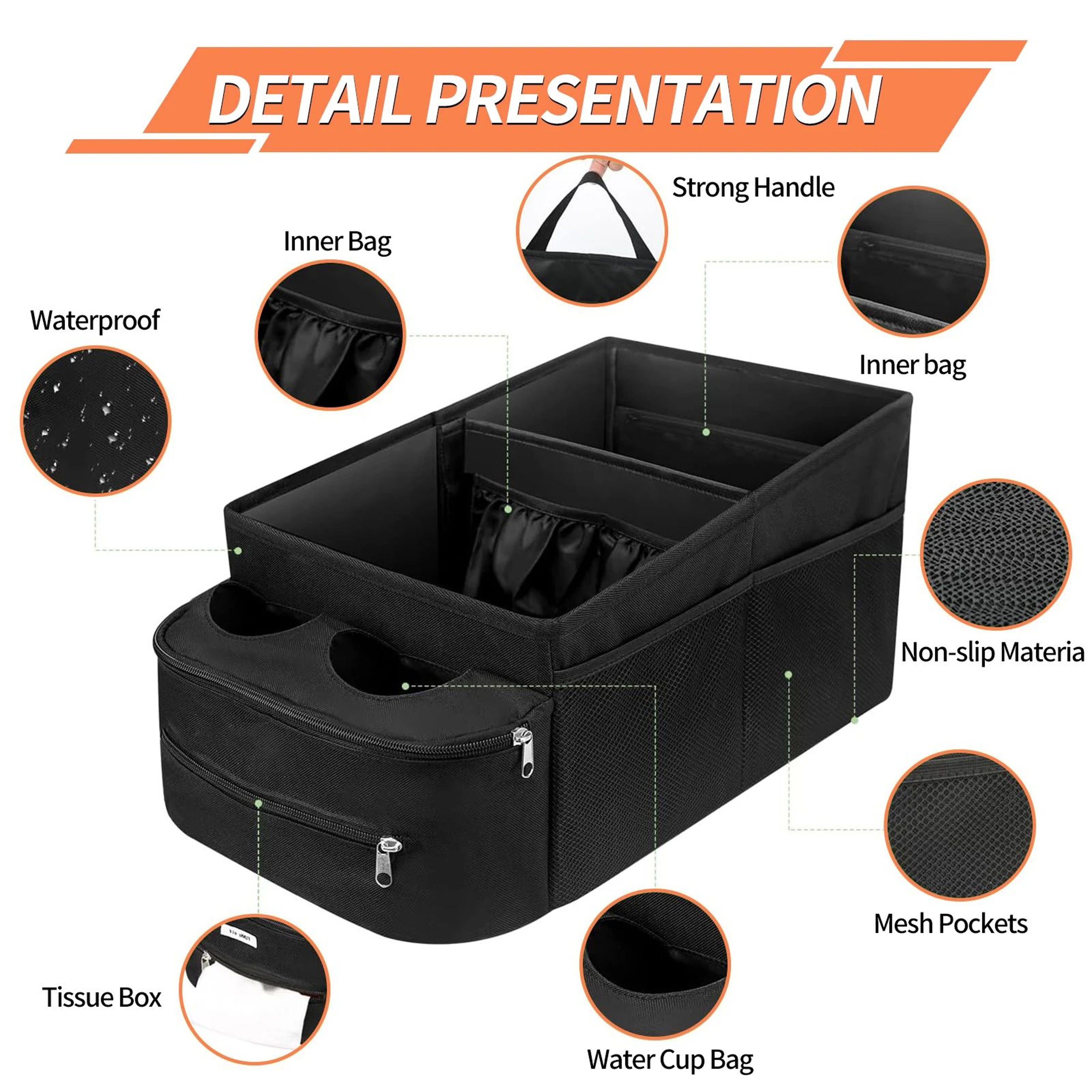 Foldable Car Trunk Organizer Storage Box With Compartments For SUV And Auto Essentials 3