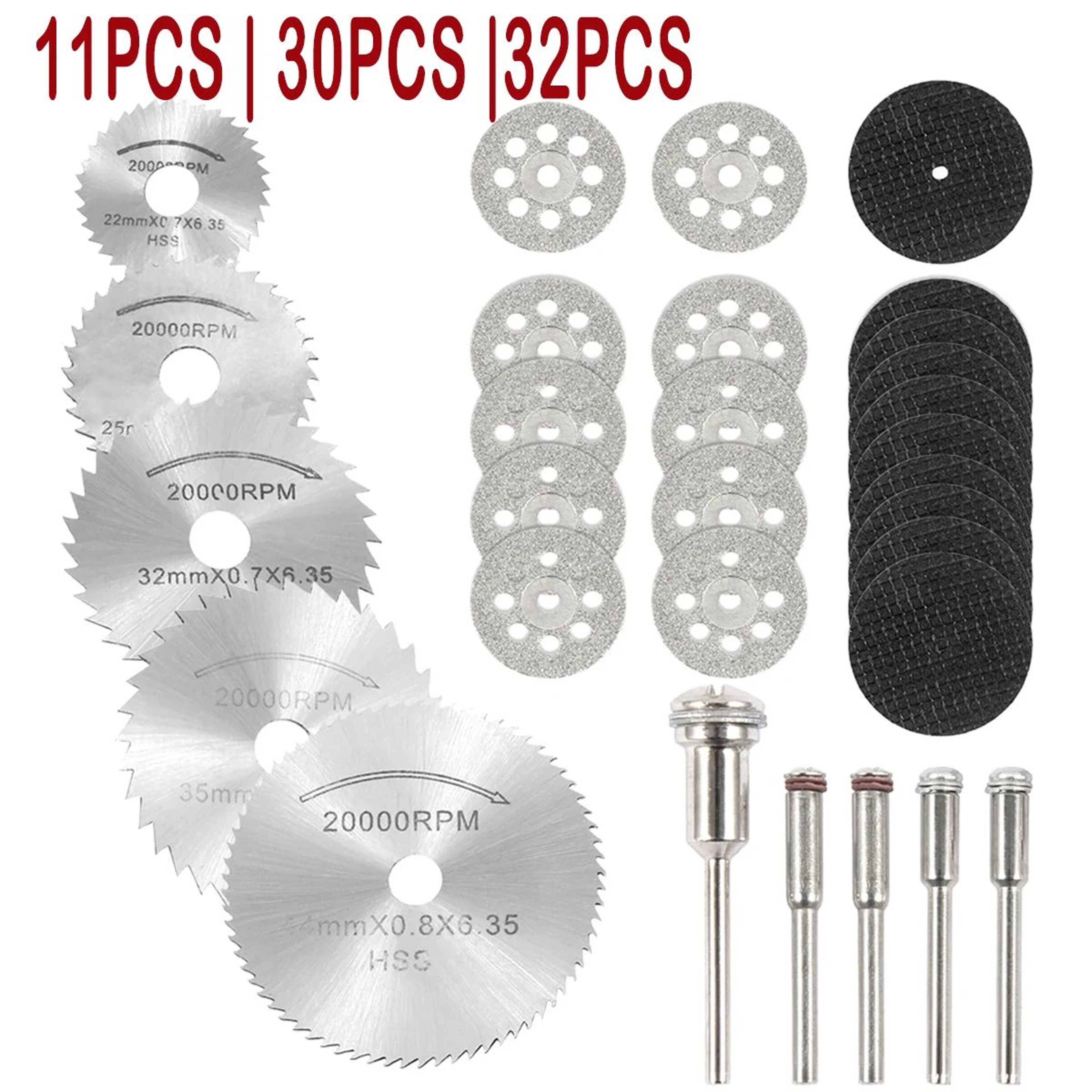 Mini Circular Saw Blade Set For Rotary Tools Metal Cutting Grinding And Sanding Kit 0