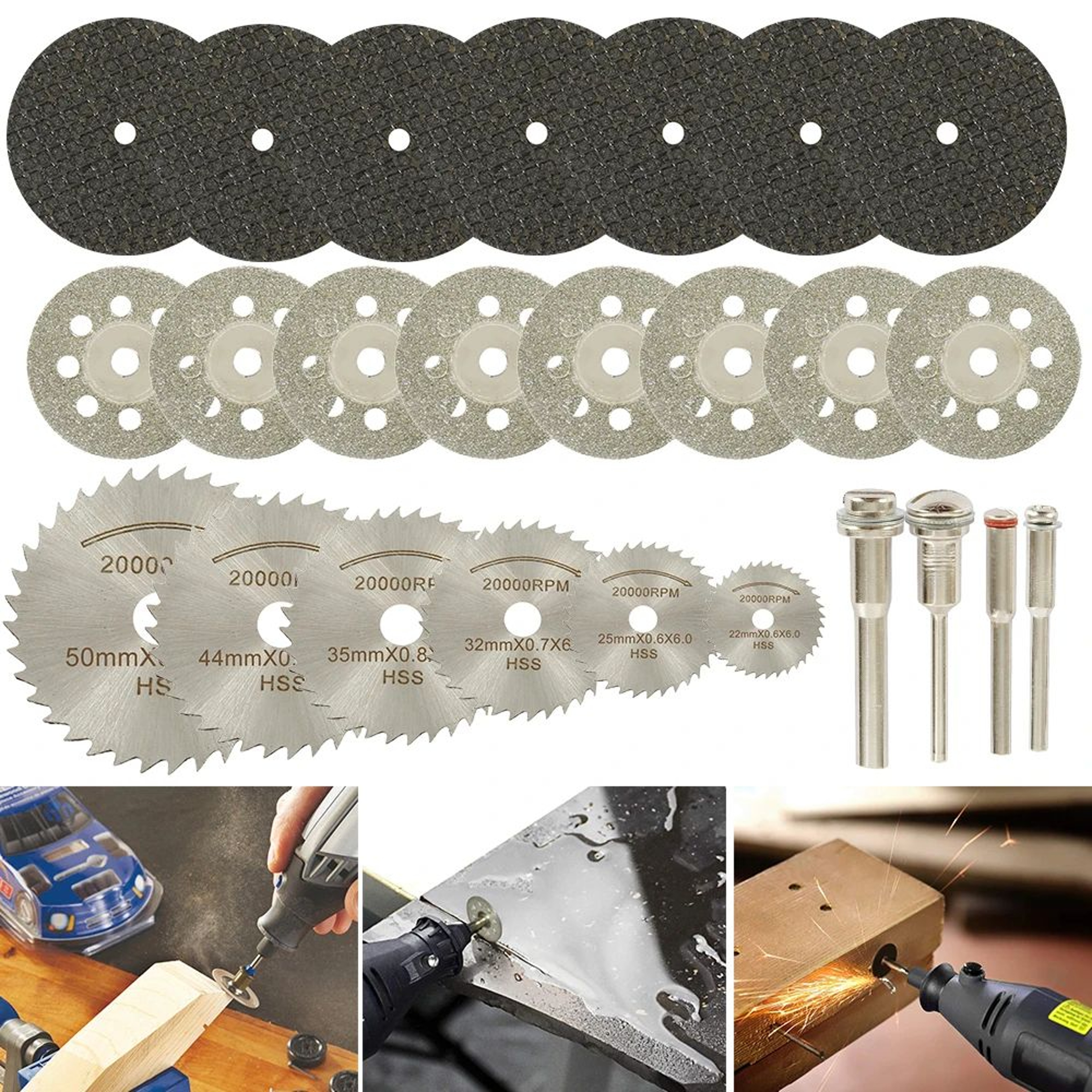 Mini Circular Saw Blade Set For Rotary Tools Metal Cutting Grinding And Sanding Kit 1