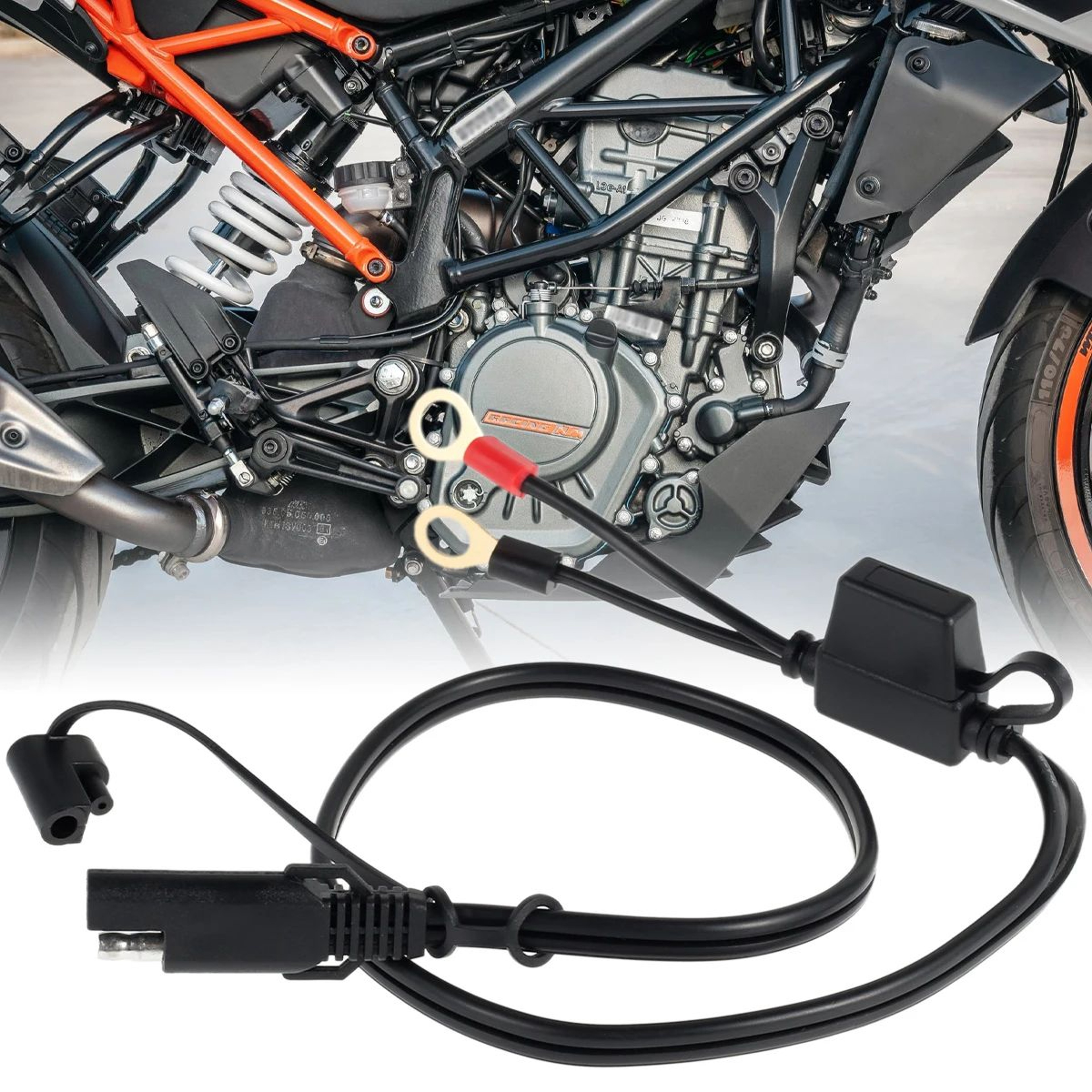 SAE Battery Charger Cable Quick Connect Extension With Fuse For Motorcycle And Car Use 1