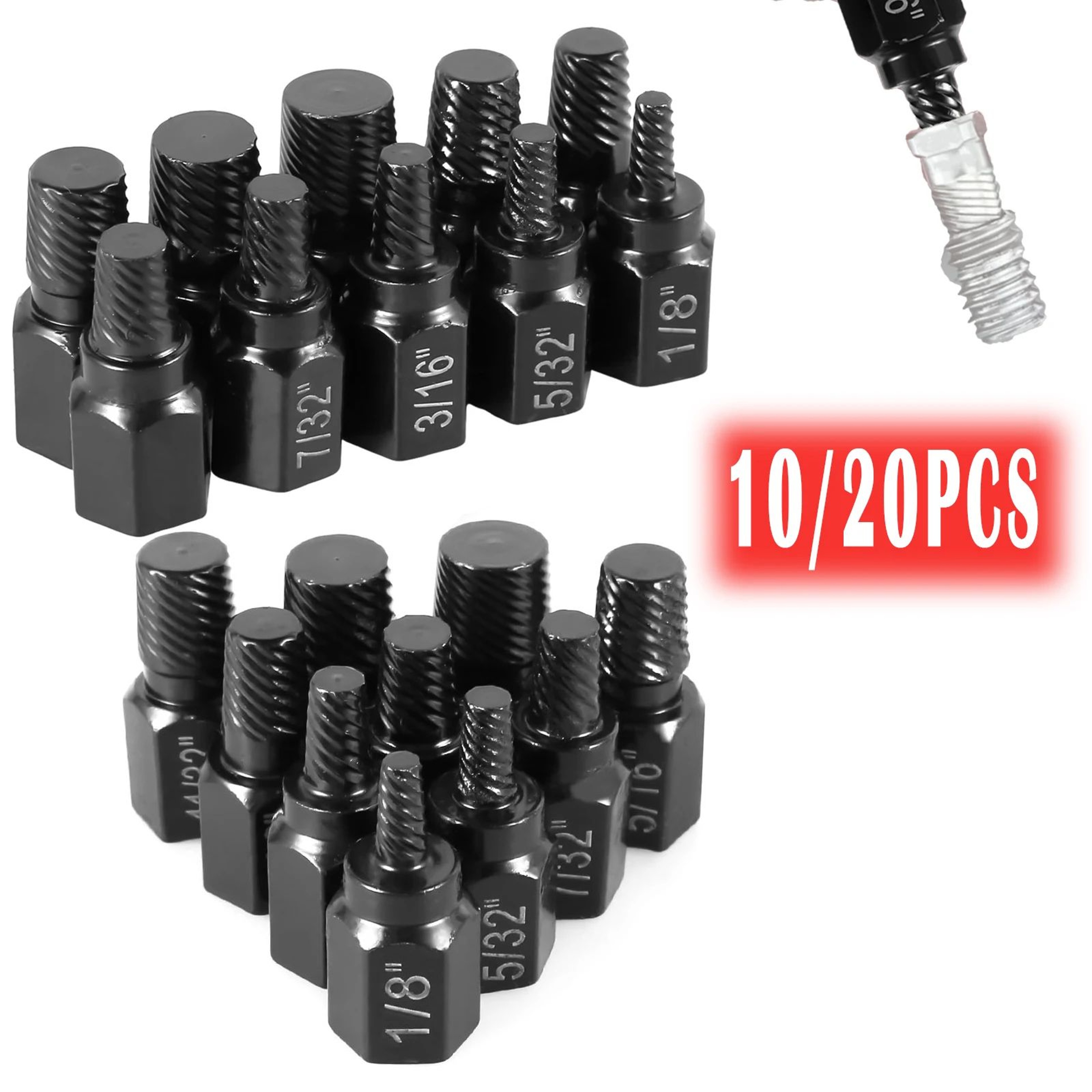 Heavy Duty Screw Extractor Set Multi Spline Bolt Remover Tool For Damaged And Rusted Screws 0