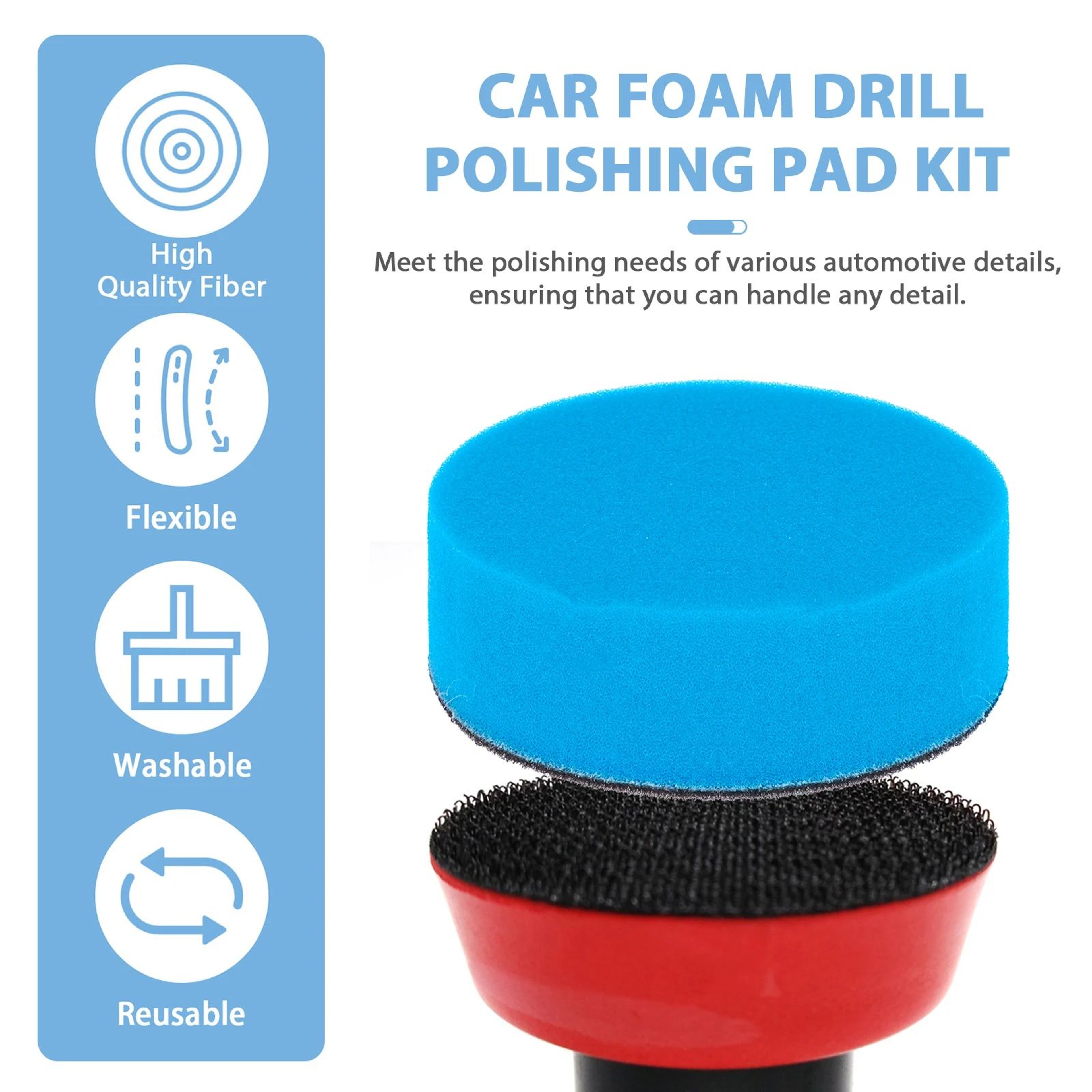 44 Piece Car Polishing Pad Kit Sponge And Microfiber Buffing Pads With Drill Adapter 1