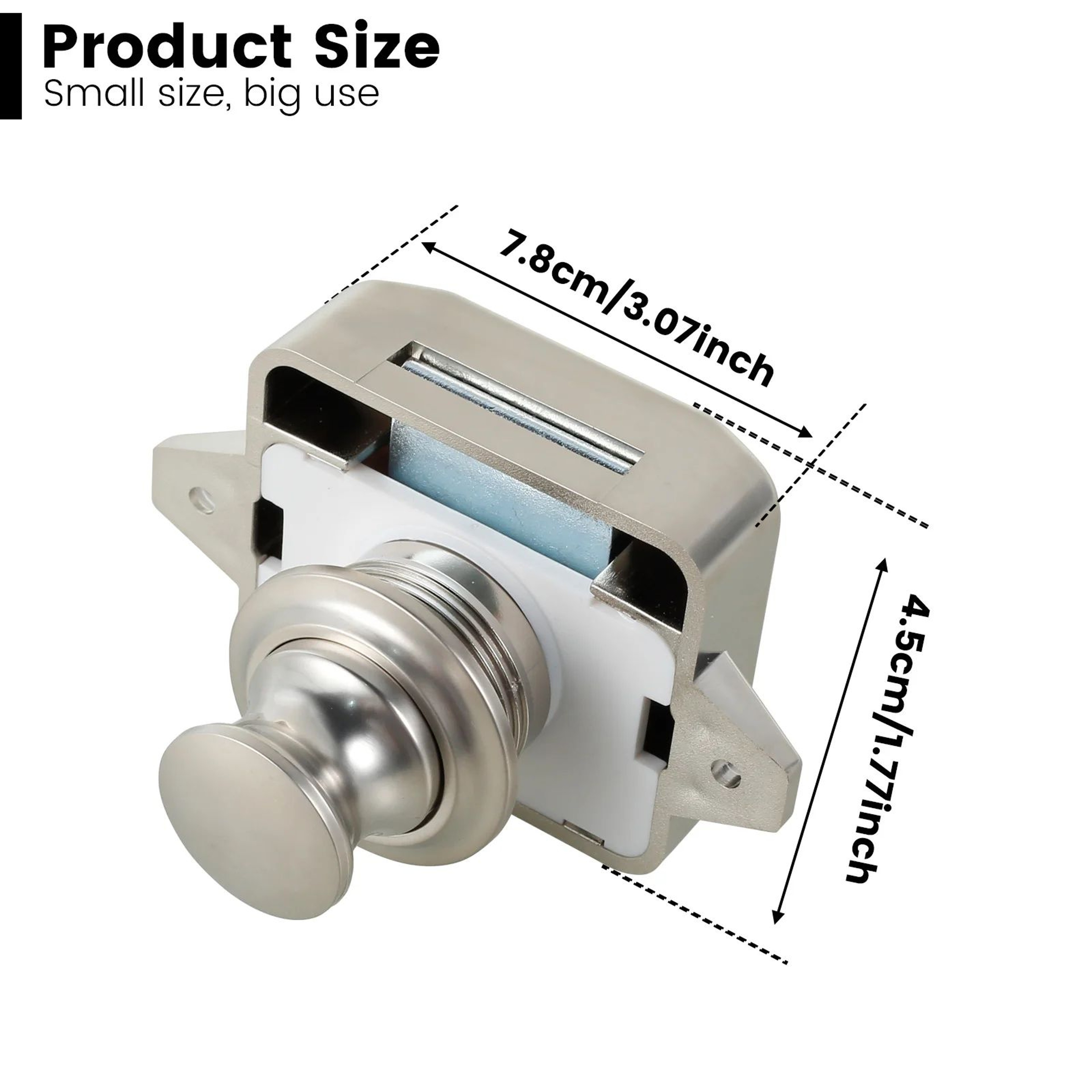 Push Button Cabinet Latch Set Keyless Door Catch For RV Drawers And Cupboards 5