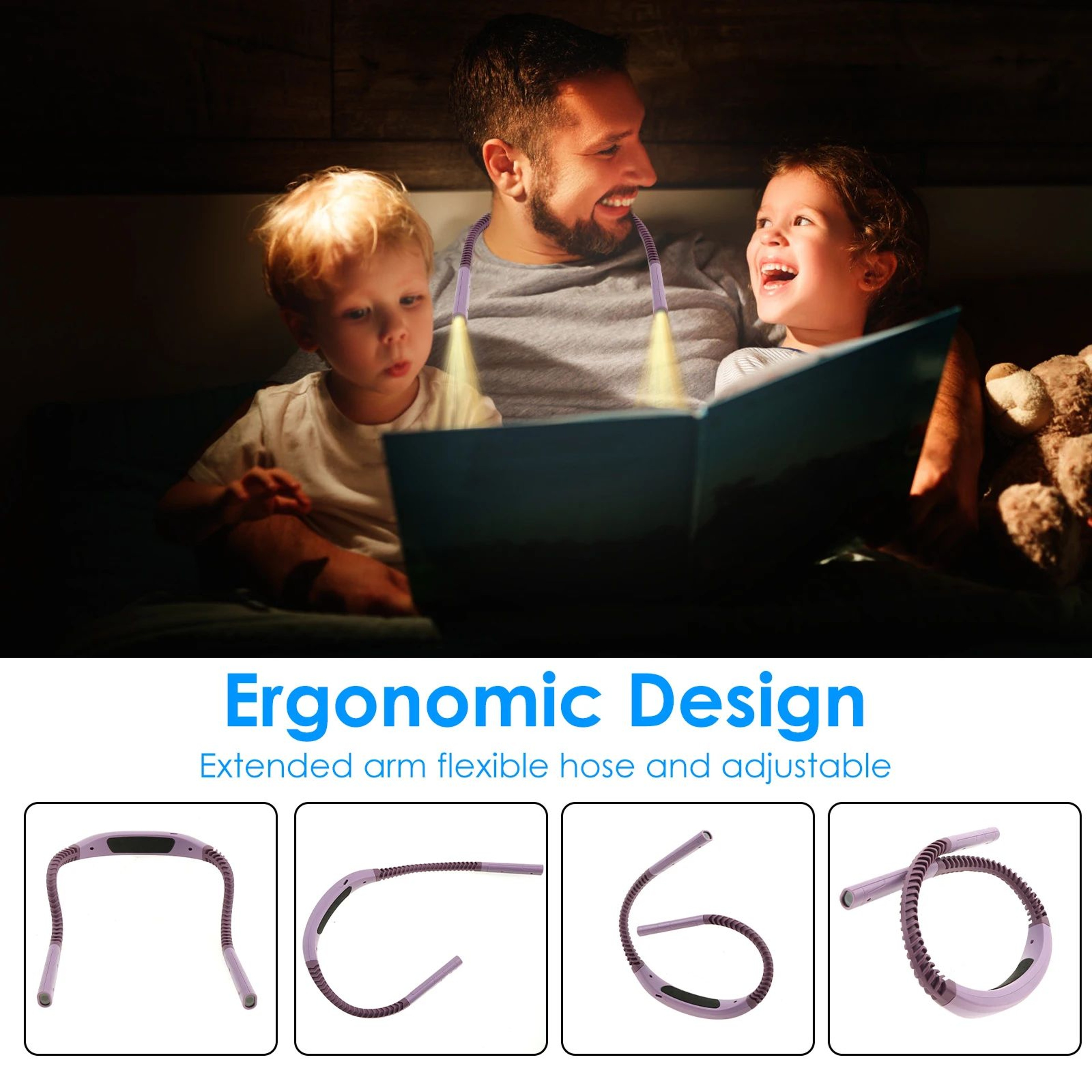 LED Neck Reading Light Rechargeable Book Light With Adjustable Brightness For Hands Free Reading 1