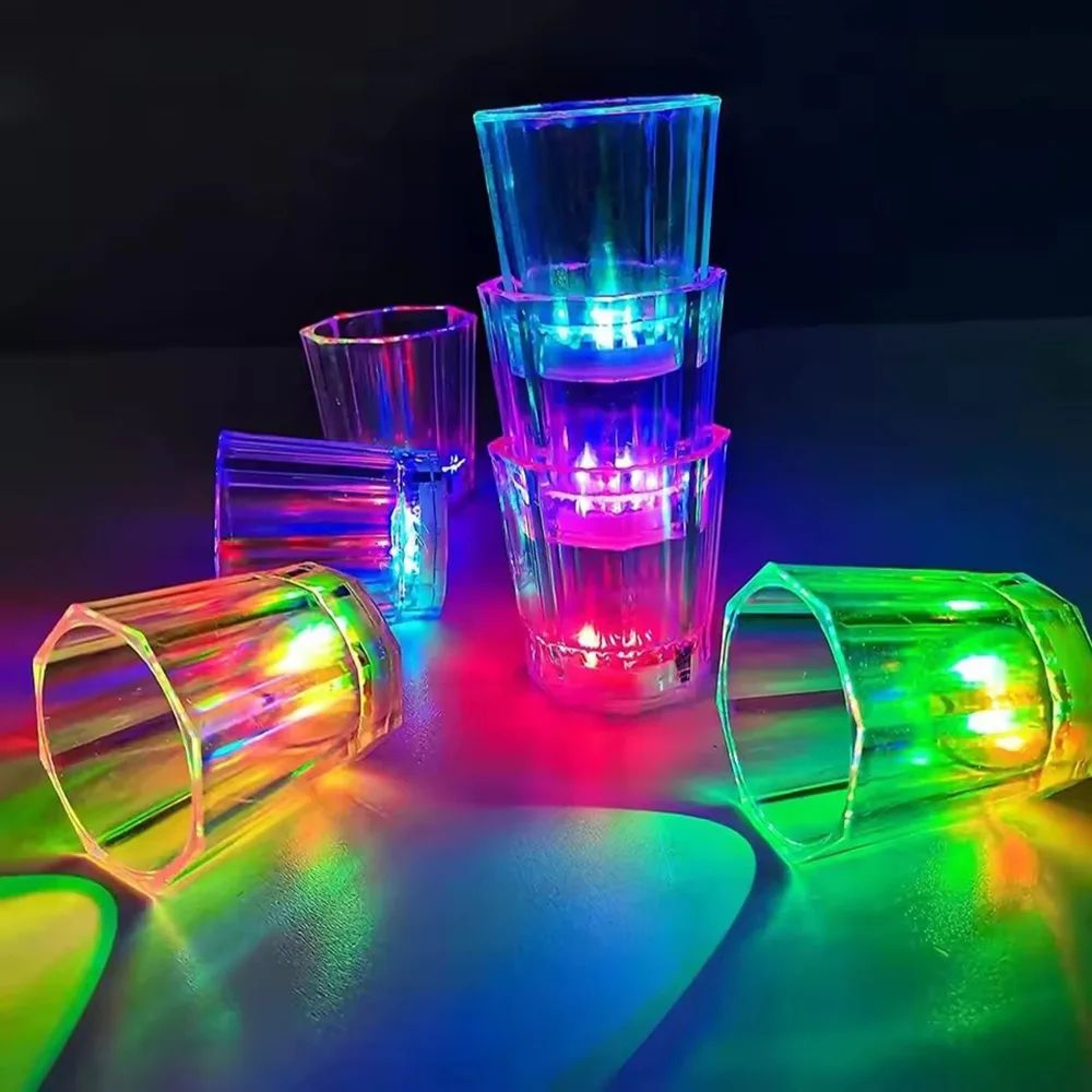 LED Flashing Party Drink Cups Color Changing Light Up Beverage Glass Set 0