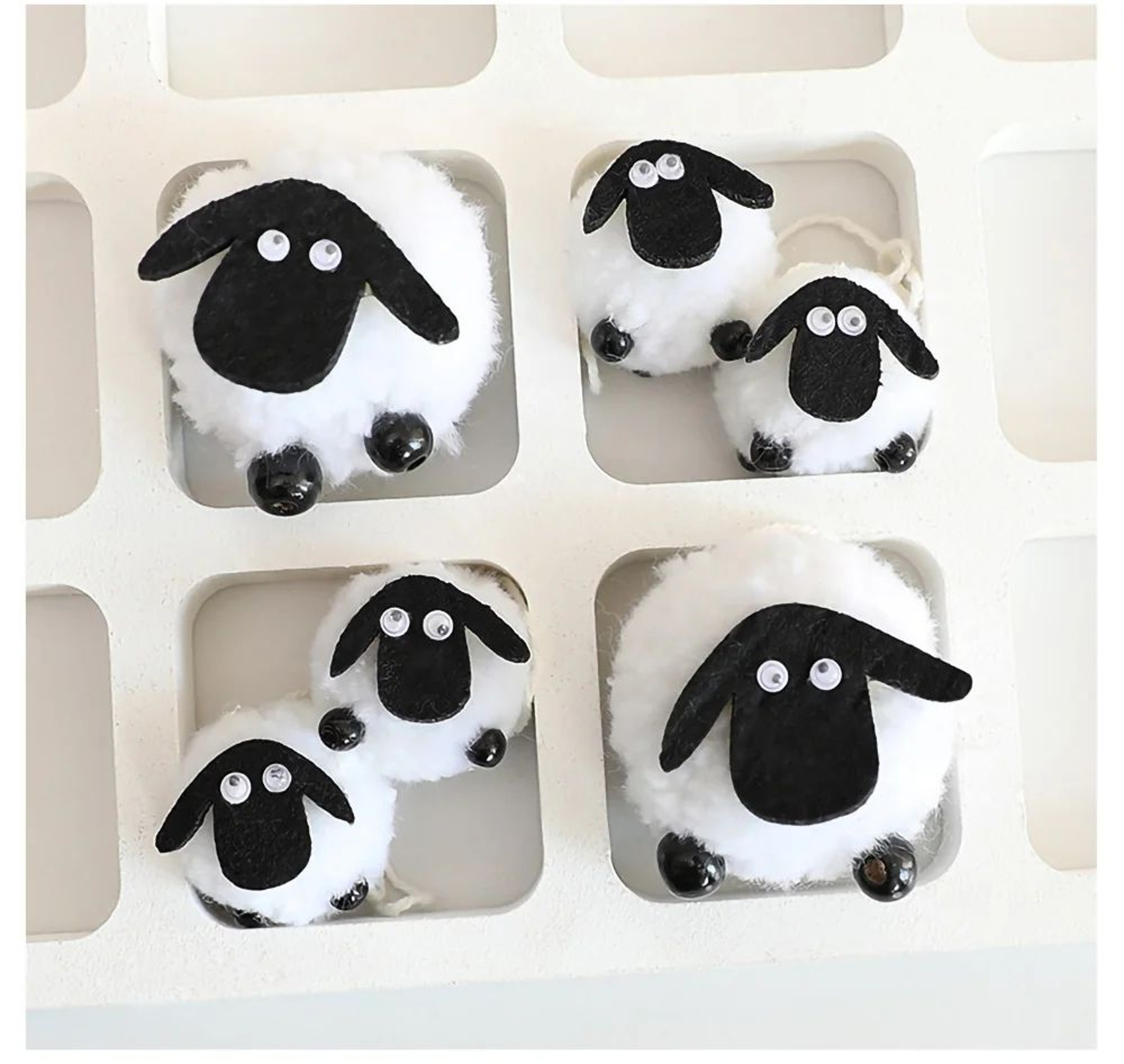 Cute Plush Sheep Eid Decorations Mini Ramadan Mubarak Table Decor Set 4