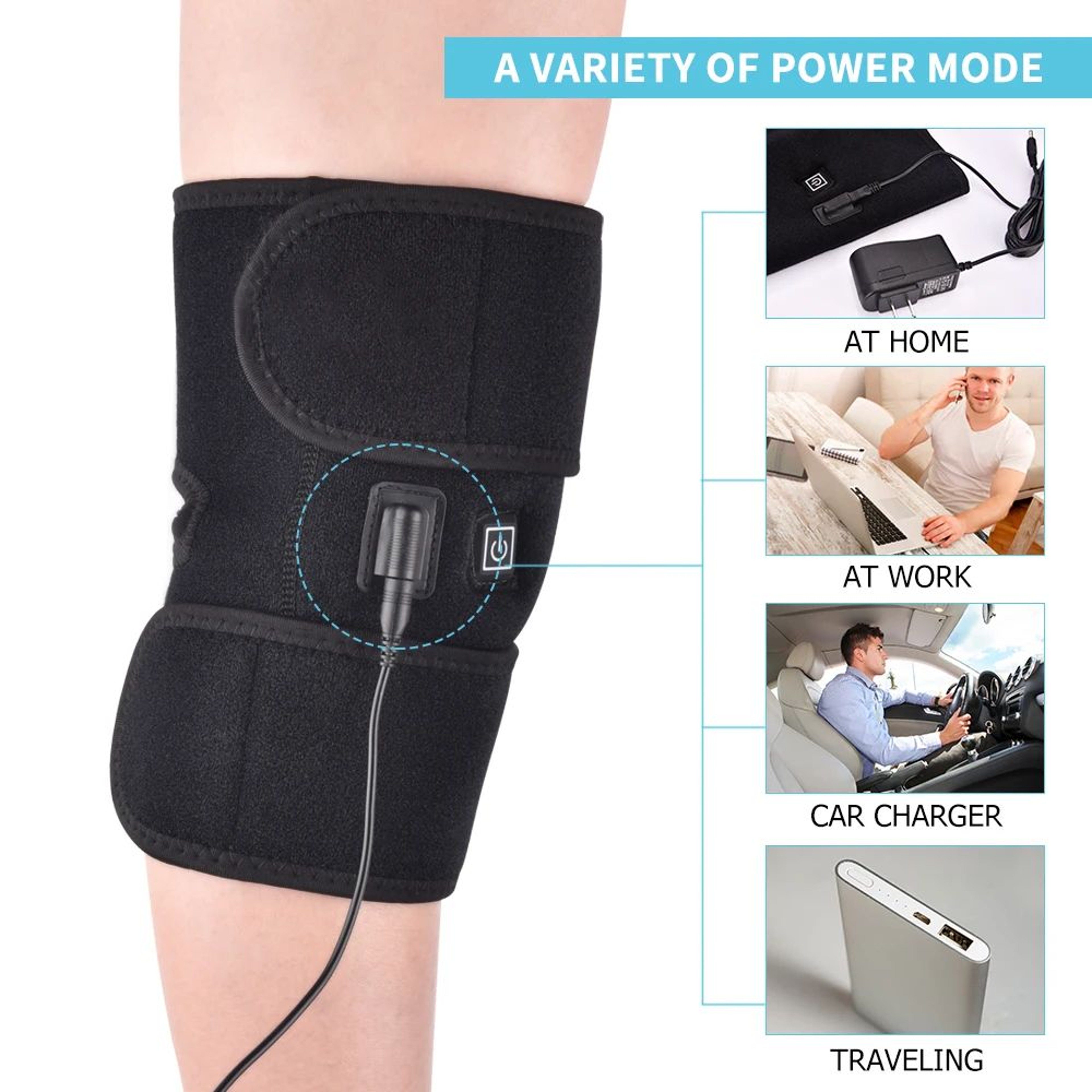 Heated Knee Support Brace USB Knee Wrap For Pain Relief And Comfort 2